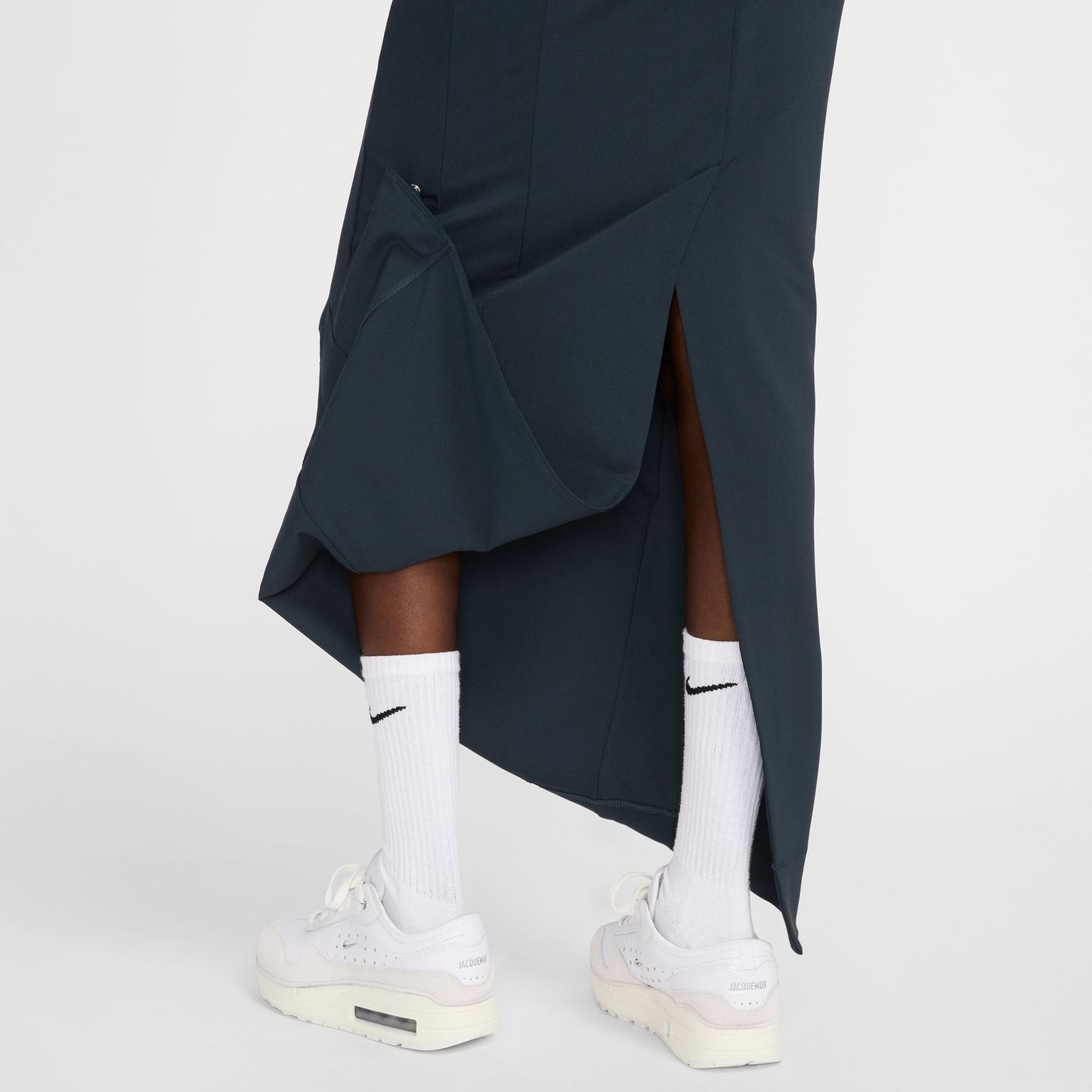 AS W NRG JACQUEMUS LONG SKIRT / 475:DARK OBSIDIAN/WHITE