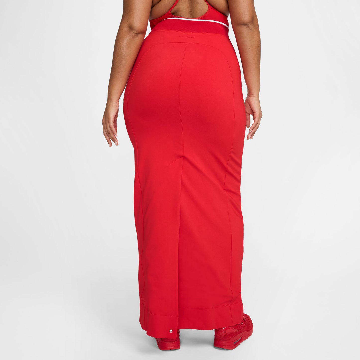 AS W NRG JACQUEMUS LONG SKIRT / 642:MYSTIC RED/WHITE