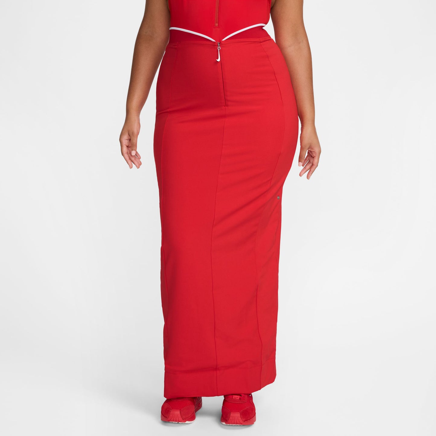 AS W NRG JACQUEMUS LONG SKIRT / 642:MYSTIC RED/WHITE