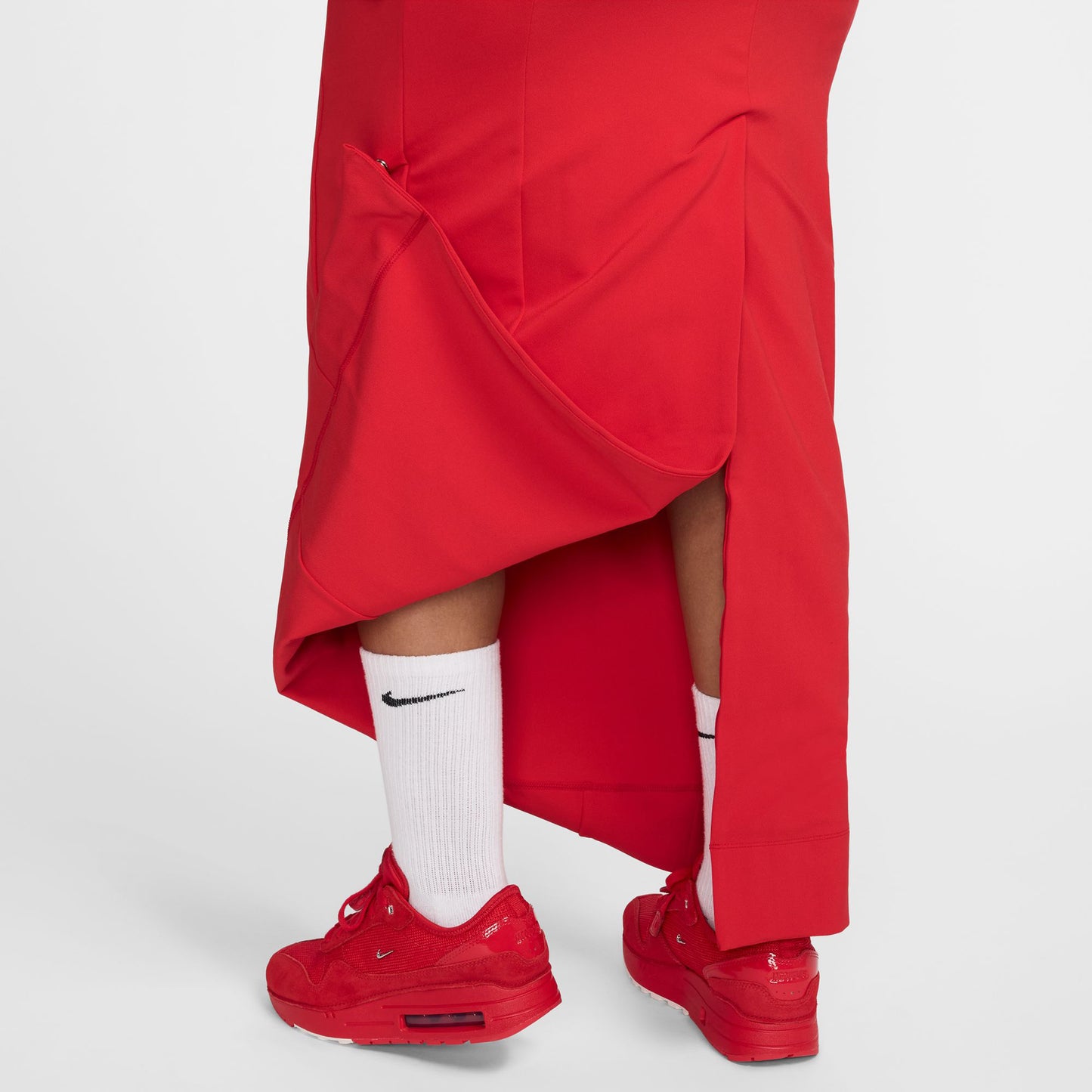 AS W NRG JACQUEMUS LONG SKIRT / 642:MYSTIC RED/WHITE