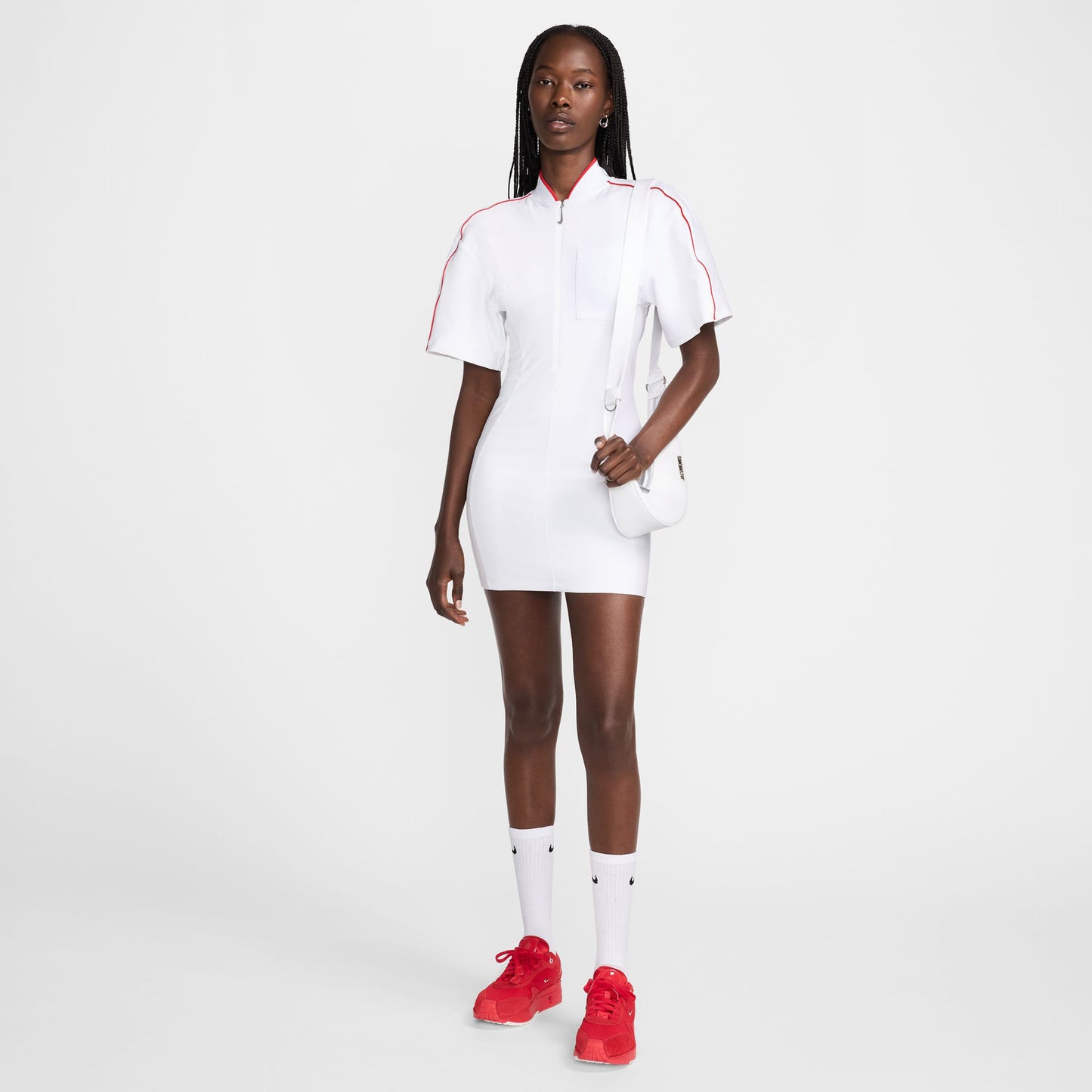 AS W NRG JACQUEMUS DRESS / 100:WHITE/MYSTIC RED