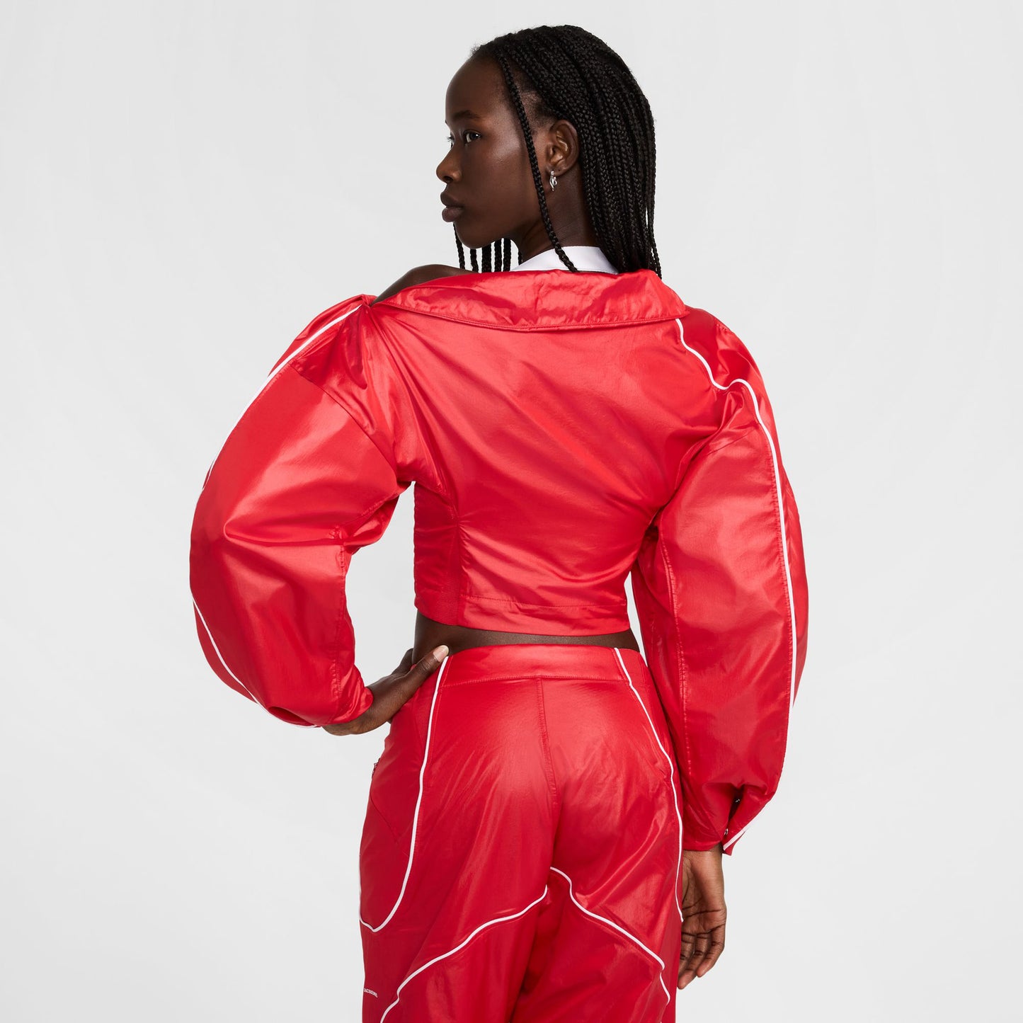 AS W NRG JACQUEMUS TRACK JKT / 642:MYSTIC RED/WHITE