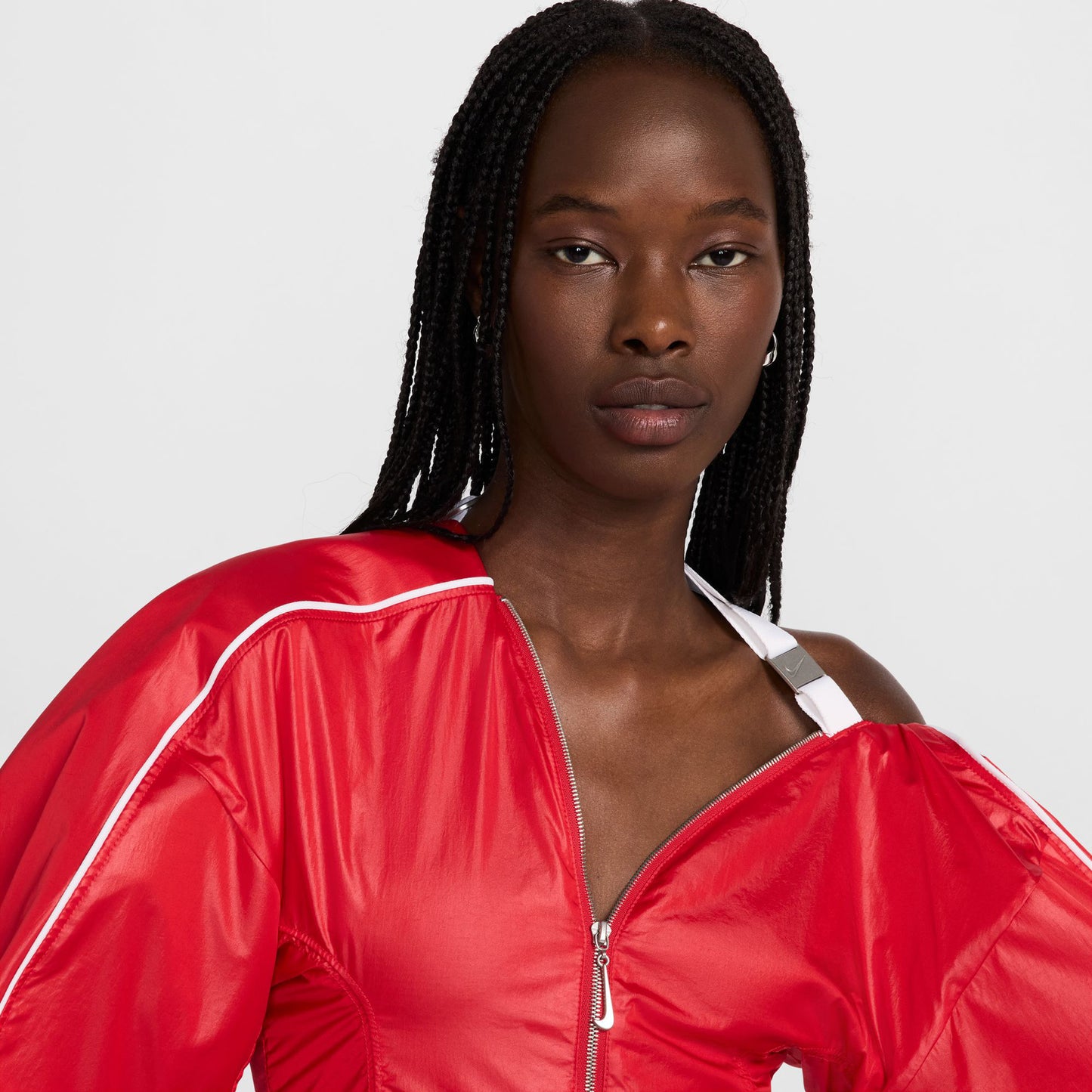 AS W NRG JACQUEMUS TRACK JKT / 642:MYSTIC RED/WHITE