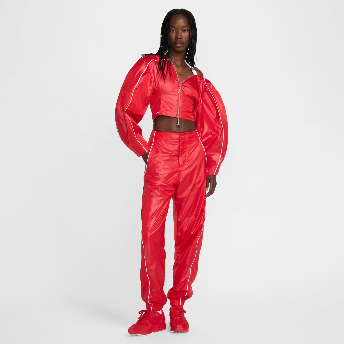 AS W NRG JACQUEMUS TRACK JKT / 642:MYSTIC RED/WHITE