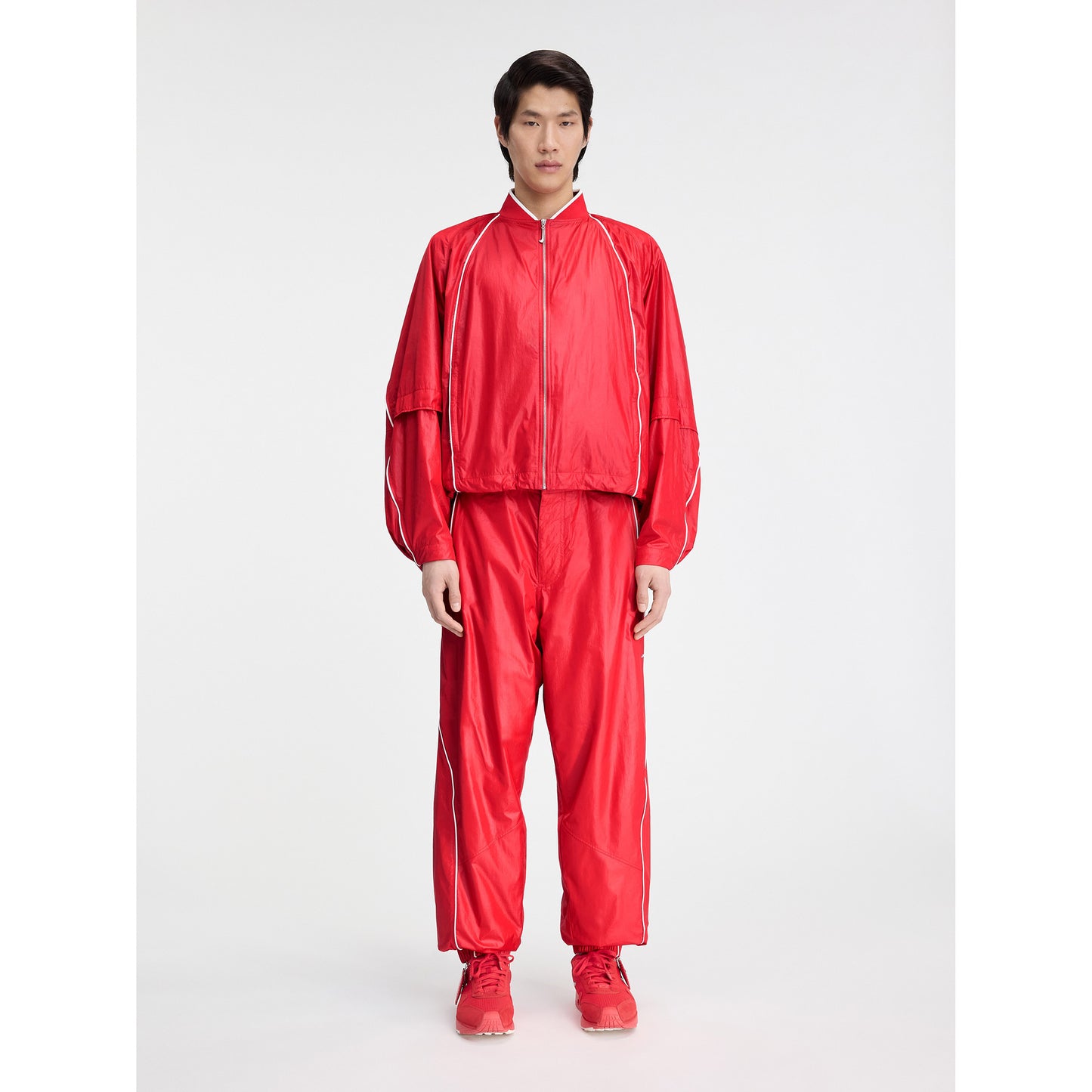 AS U NRG JACQUEMUS TRACK JKT / 642:MYSTIC RED/WHITE