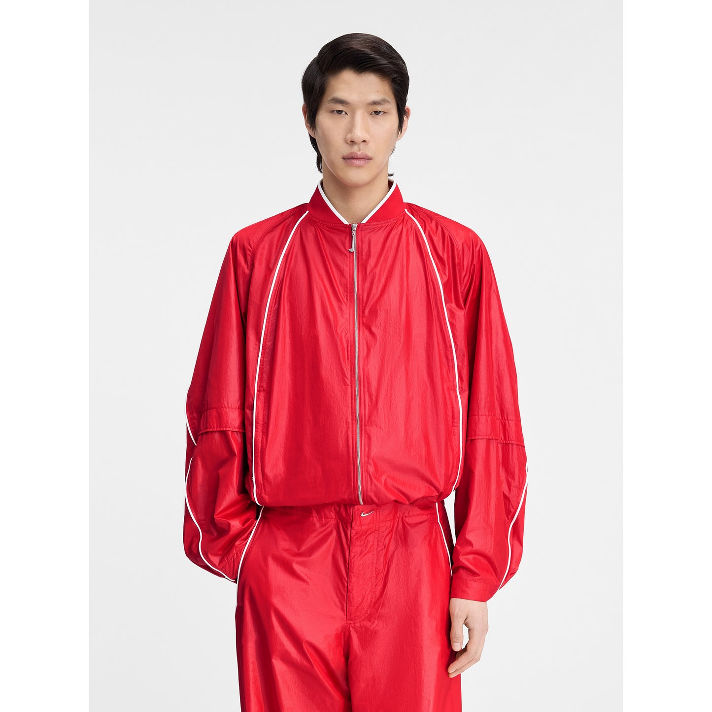 AS U NRG JACQUEMUS TRACK JKT / 642:MYSTIC RED/WHITE