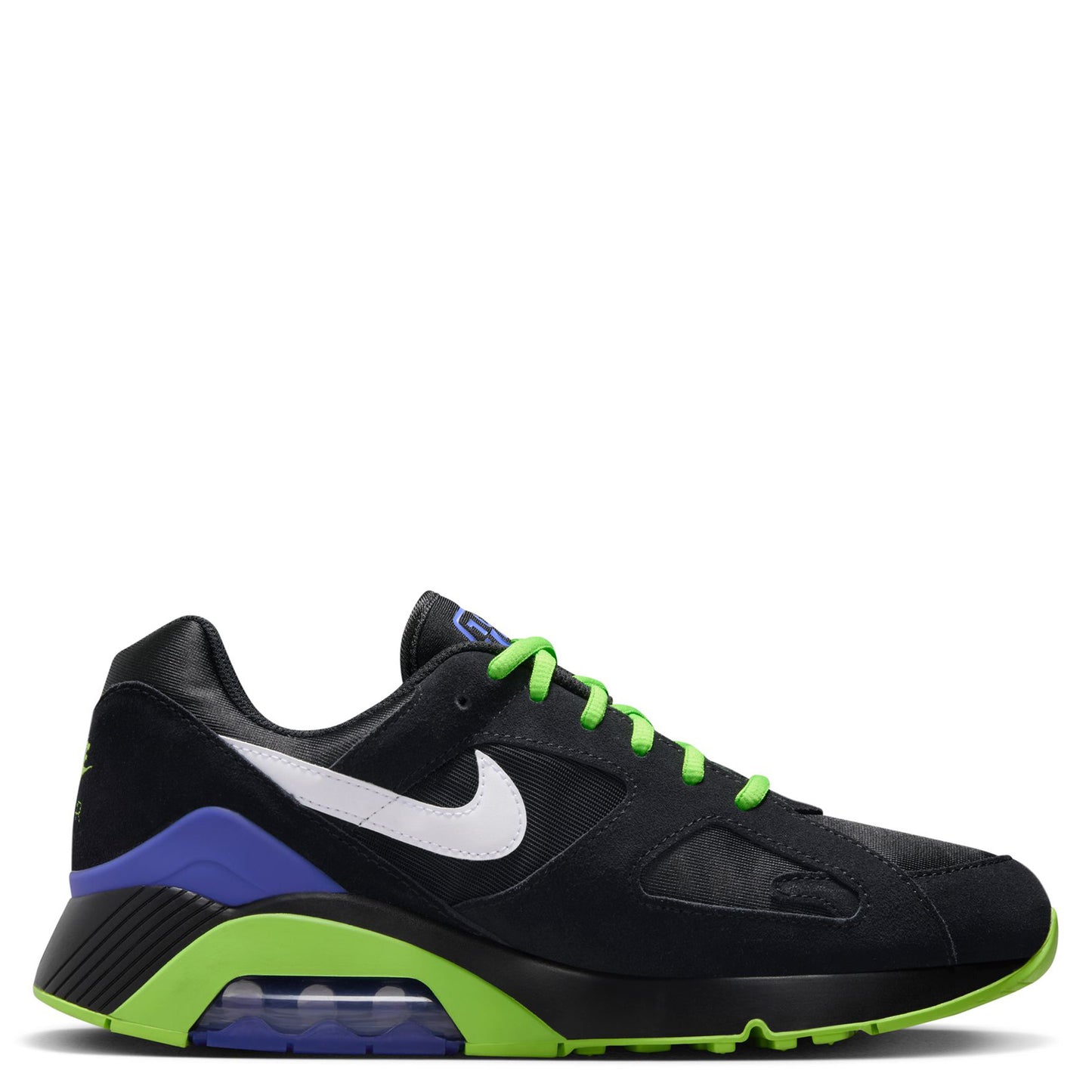 AIR 180 QS / 001 : BLACK/WHITE-ACTION GREEN