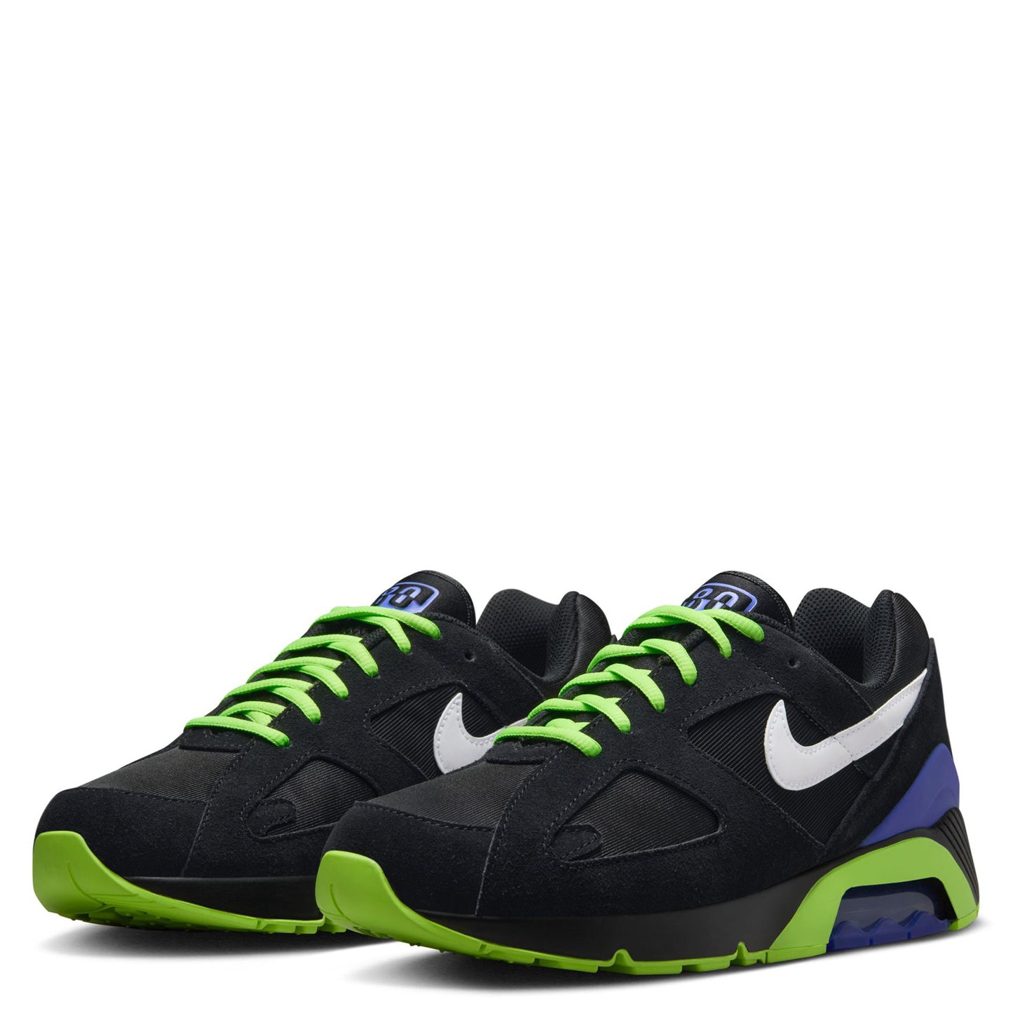 AIR 180 QS / 001 : BLACK/WHITE-ACTION GREEN