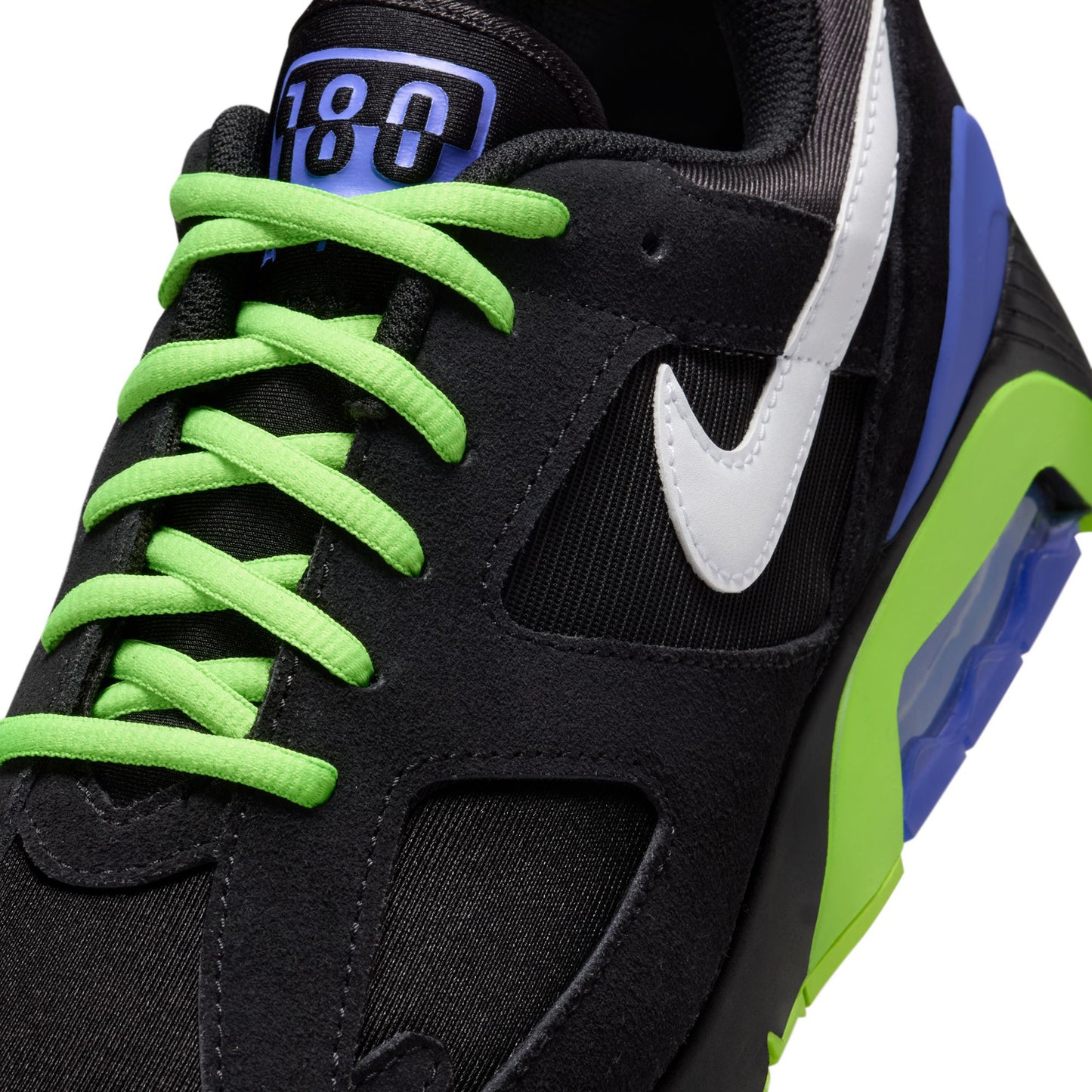 AIR 180 QS / 001 : BLACK/WHITE-ACTION GREEN