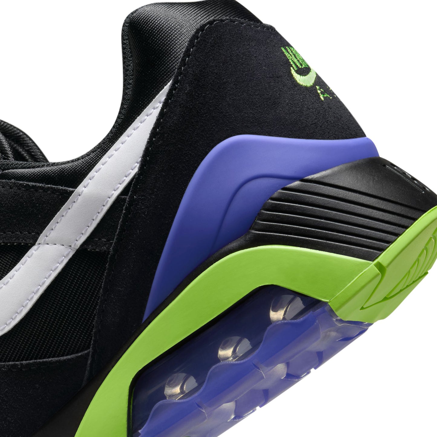 AIR 180 QS / 001 : BLACK/WHITE-ACTION GREEN