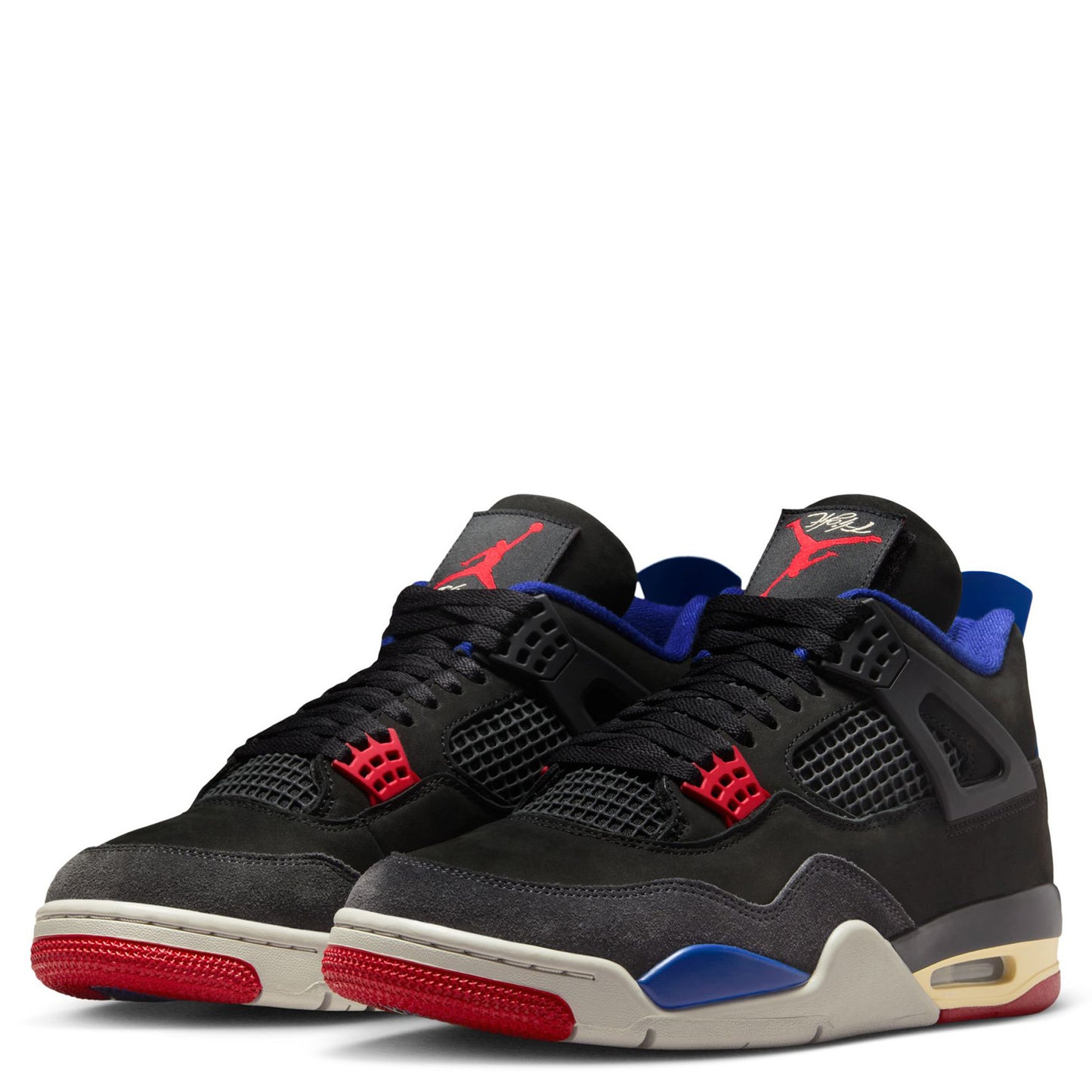 AIR JORDAN 4 RETRO / 003:BLACK/FIRE RED-DEEP ROYAL BLUE