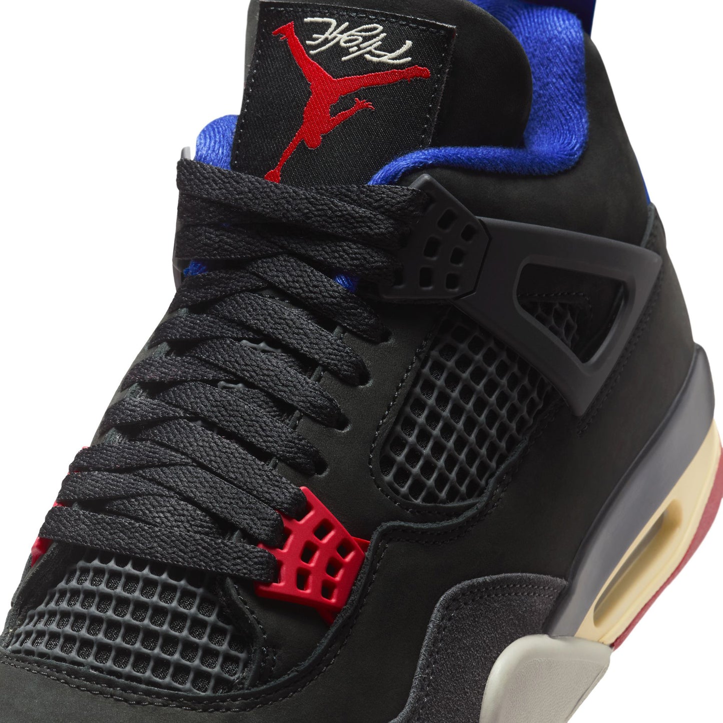 AIR JORDAN 4 RETRO / 003:BLACK/FIRE RED-DEEP ROYAL BLUE