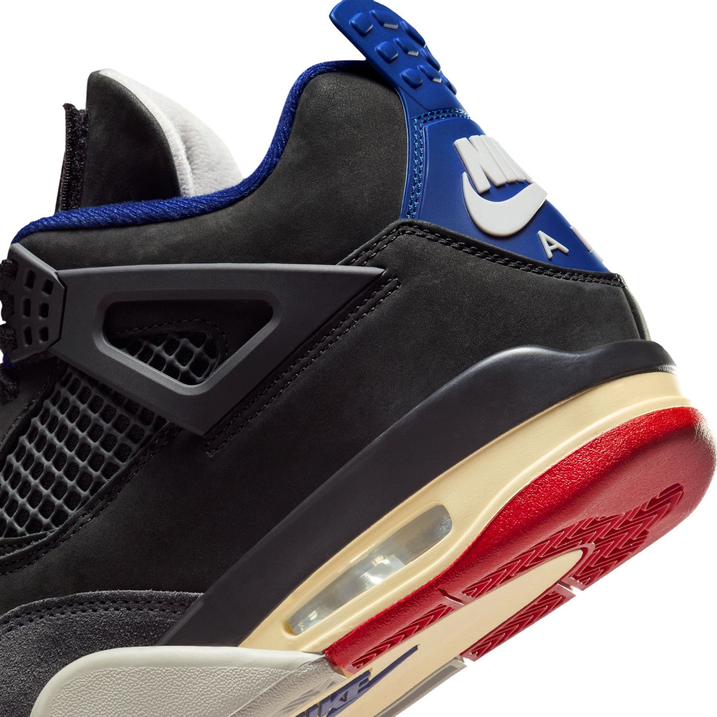 AIR JORDAN 4 RETRO / 003:BLACK/FIRE RED-DEEP ROYAL BLUE