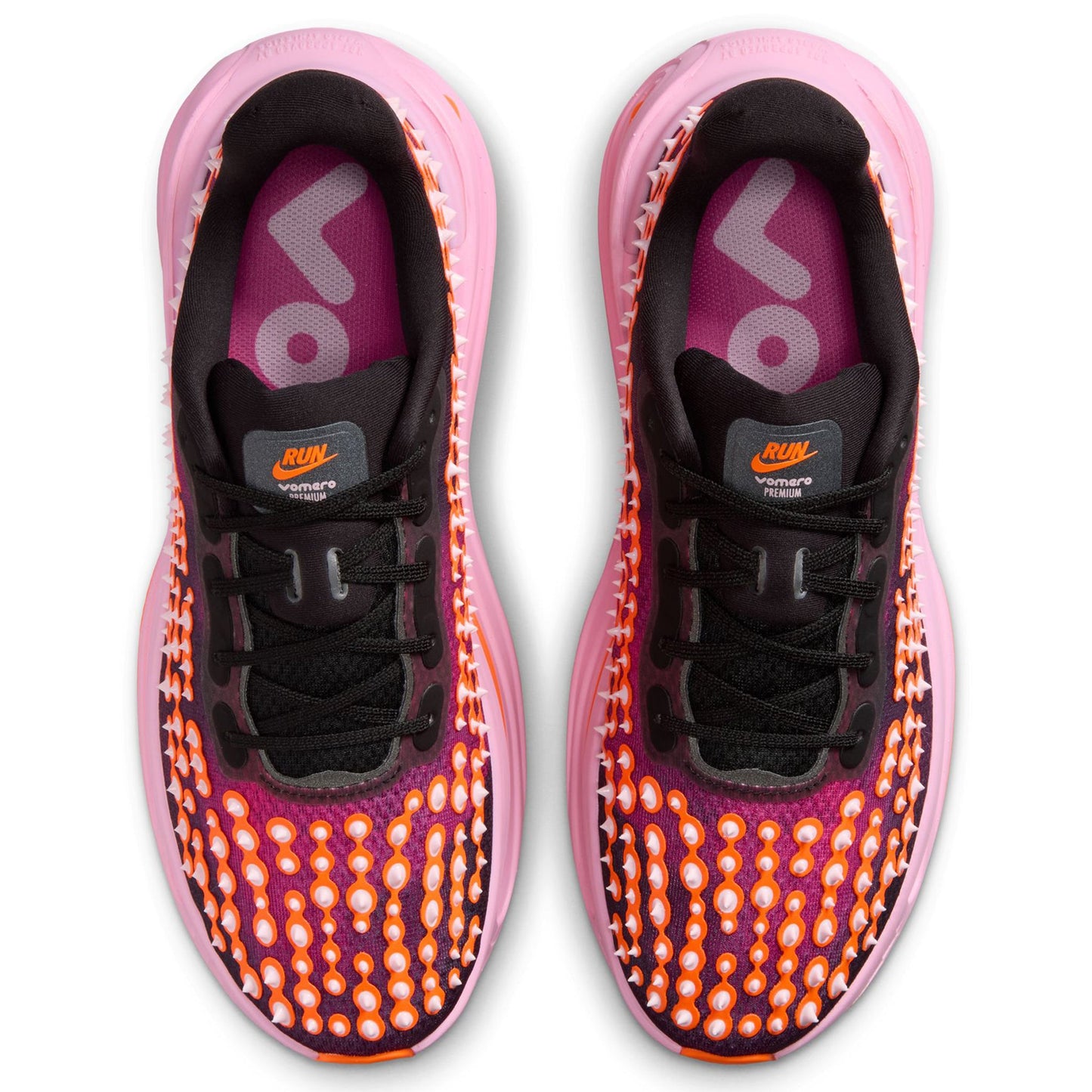 NIKE VOMERO PRM QS / 003:BLACK/TOTAL ORANGE-ARCTIC PINK