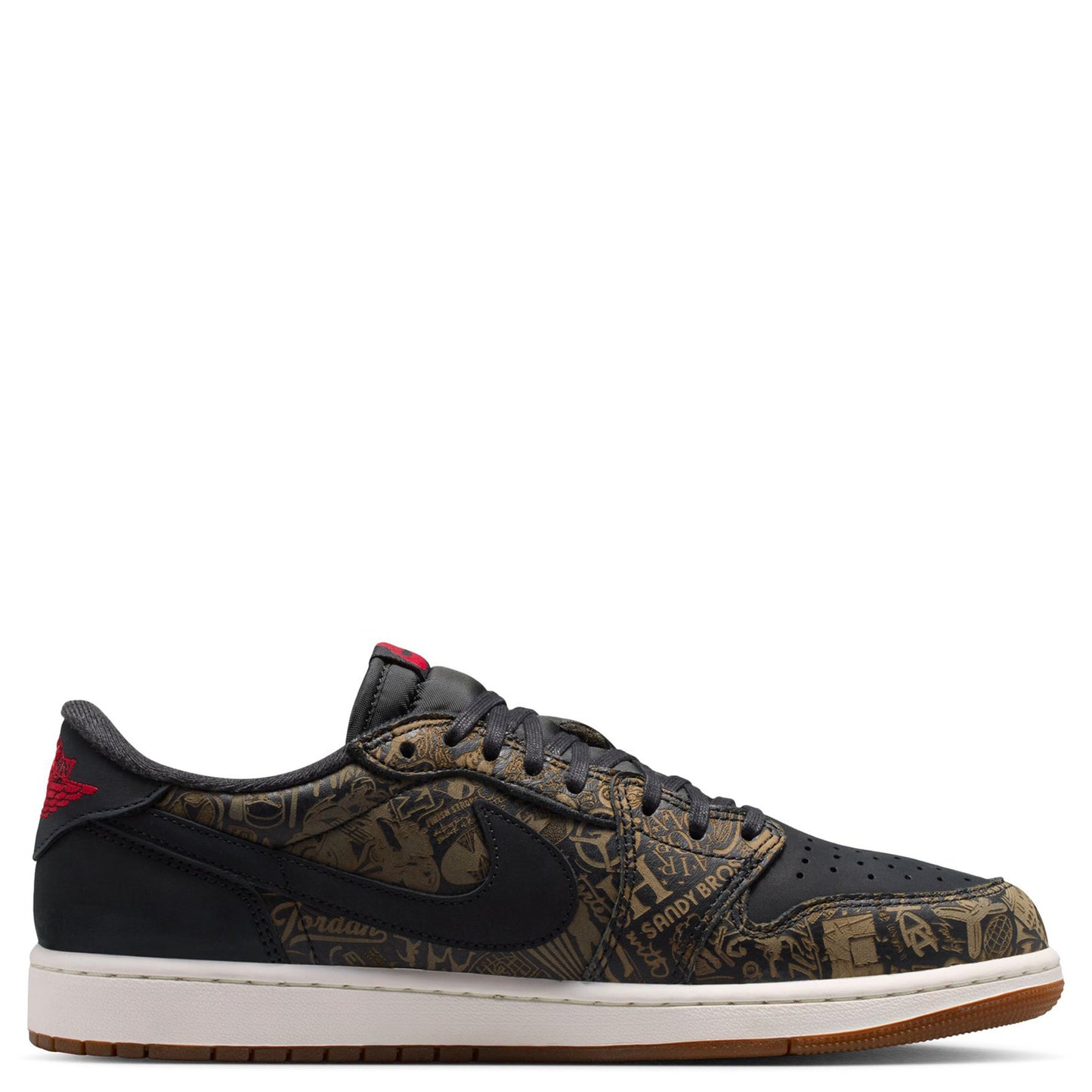 AIR JORDAN 1 RETRO LOW OG LS / 001:BLACK/VARSITY RED-SUMMIT WHITE
