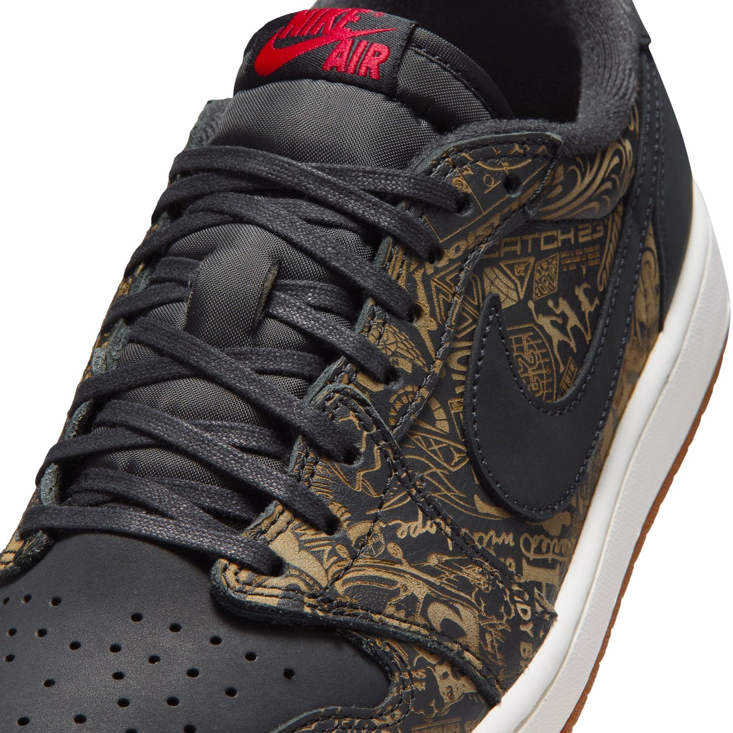 AIR JORDAN 1 RETRO LOW OG LS / 001:BLACK/VARSITY RED-SUMMIT WHITE