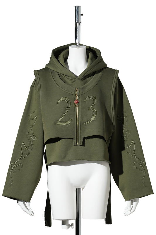 WOMEN’S JORDAN TEY LAYER L/S HOODIE SP / 326:ROUGH GREEN