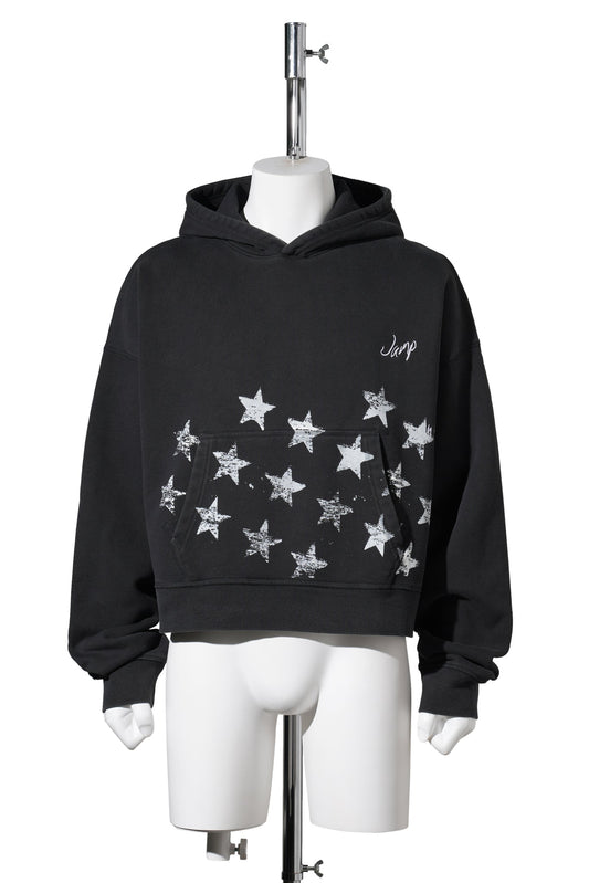 JORDAN IH CROPPED L/S HOODIE / 010:BLACK/IVORY