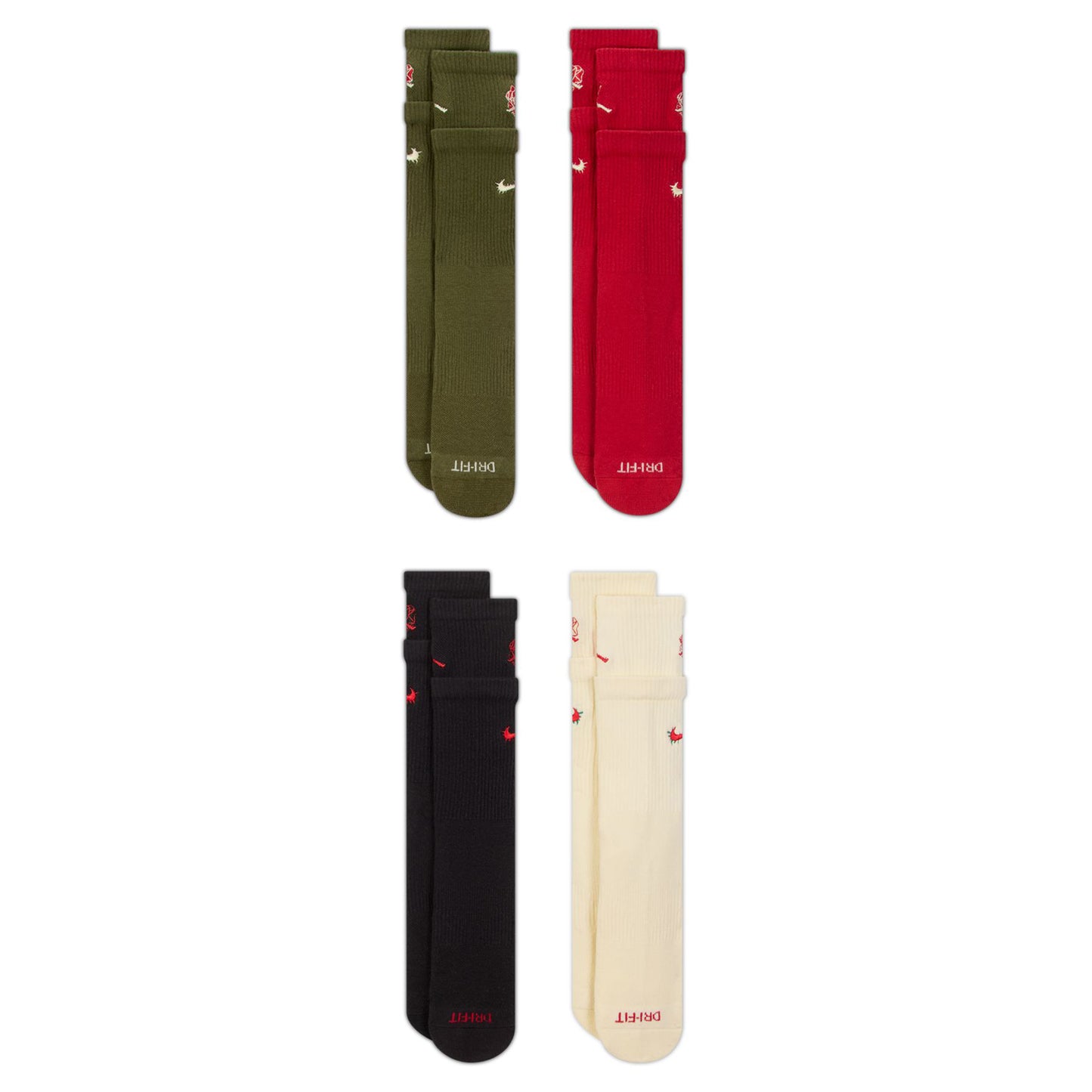 JORDAN ED PLS CSH CREW SOCKS 4PR 144 TT / 900:MULTI-COLOR