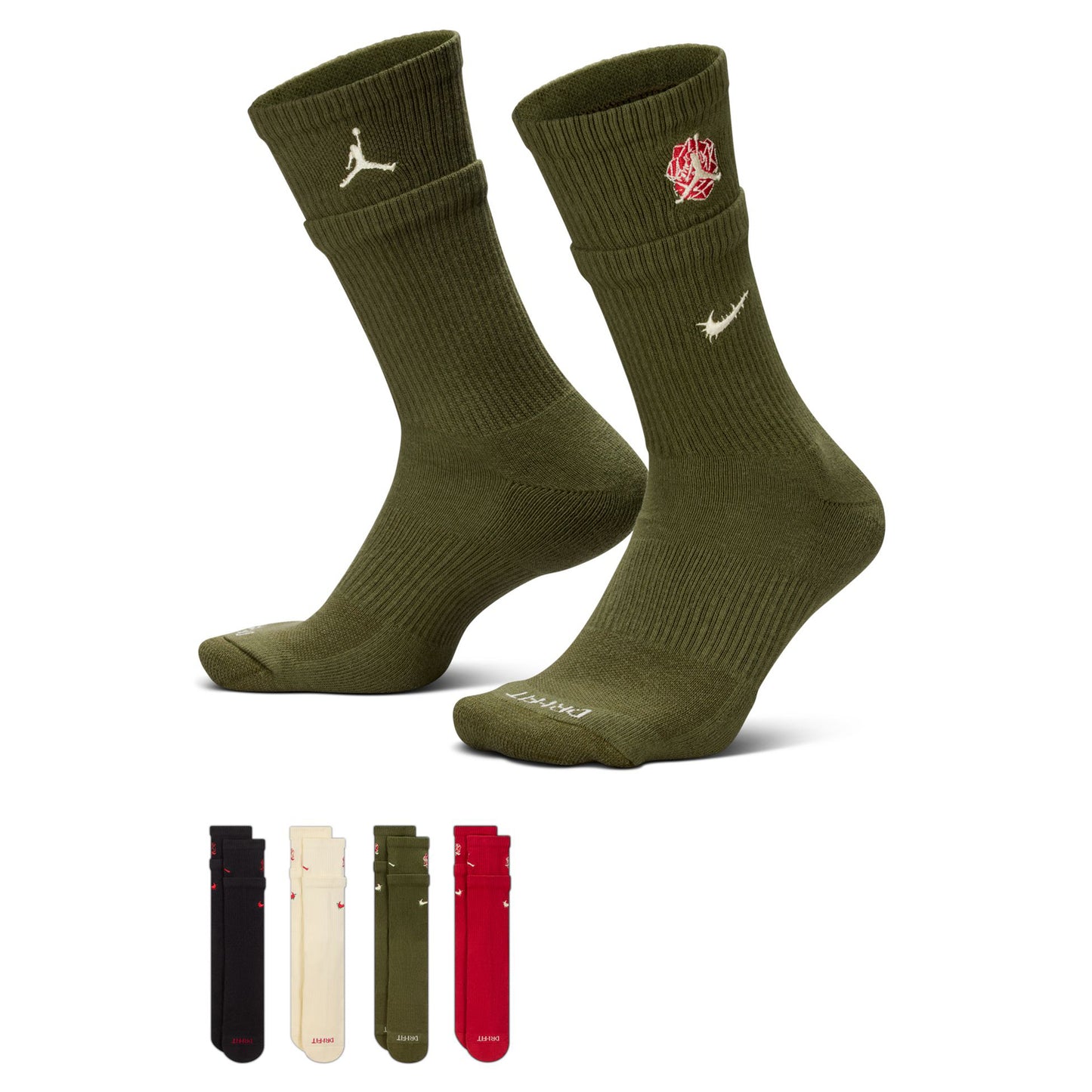 JORDAN ED PLS CSH CREW SOCKS 4PR 144 TT / 900:MULTI-COLOR