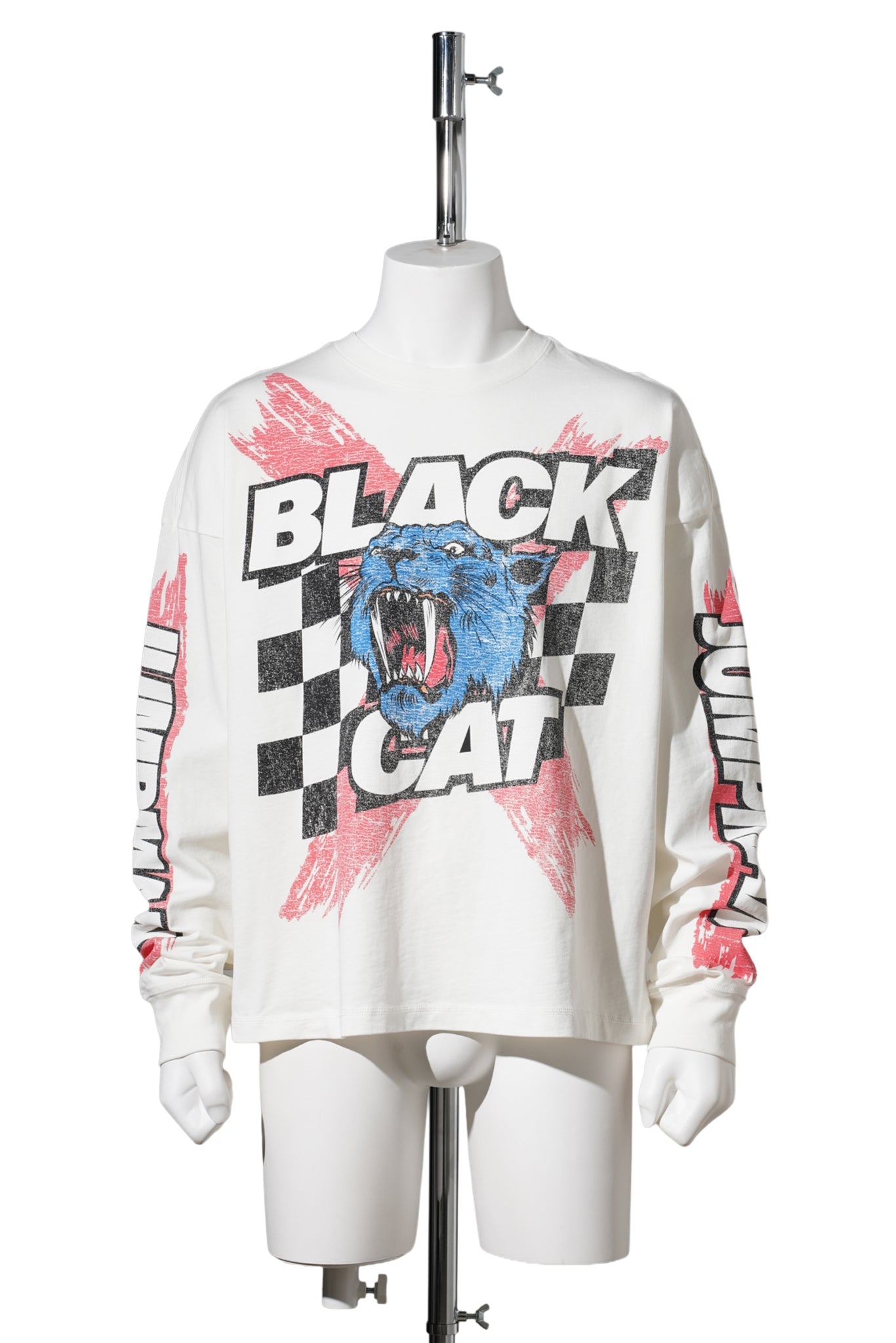M J BLACK CAT LS TEE / 160:IVORY