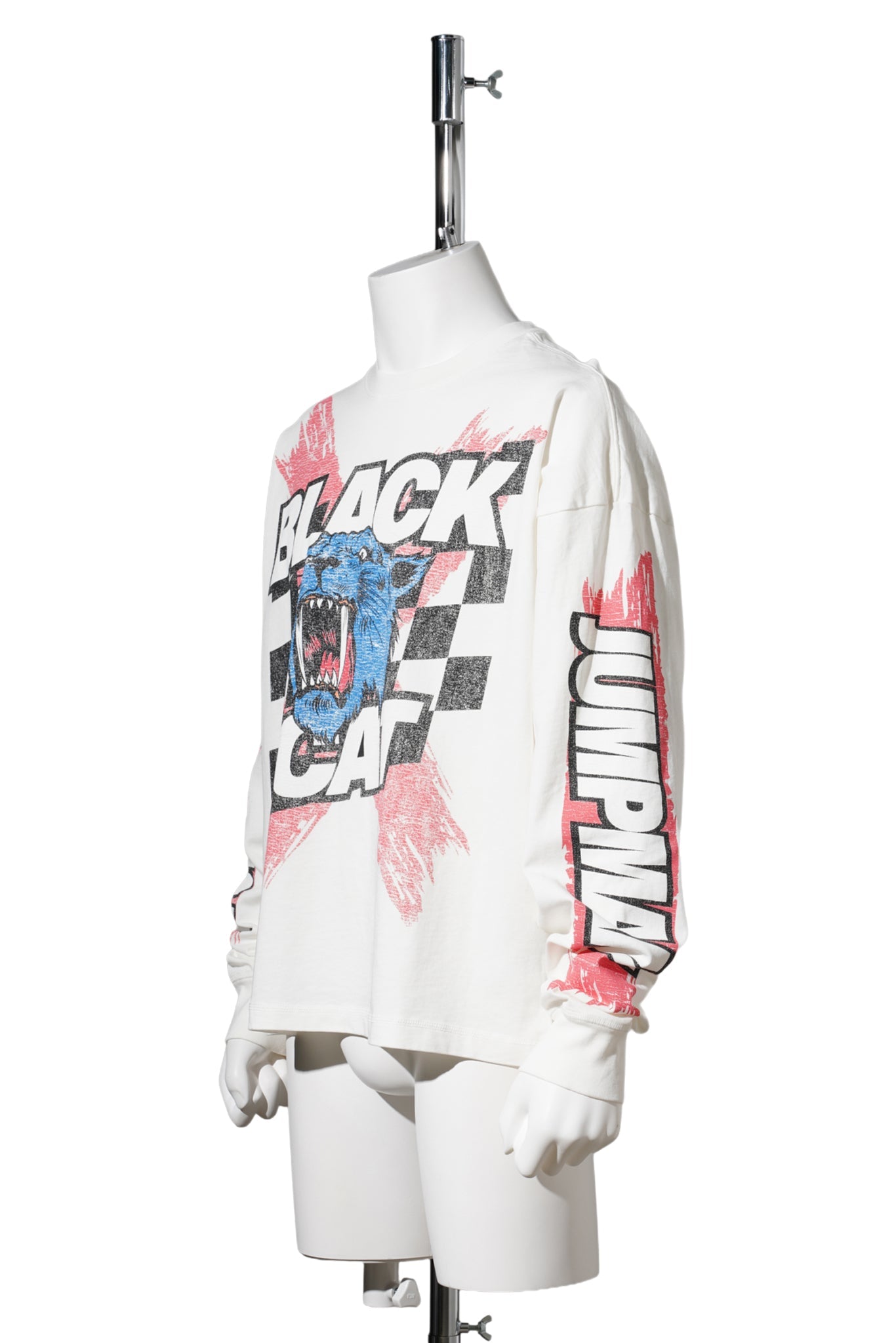 M J BLACK CAT LS TEE / 160:IVORY