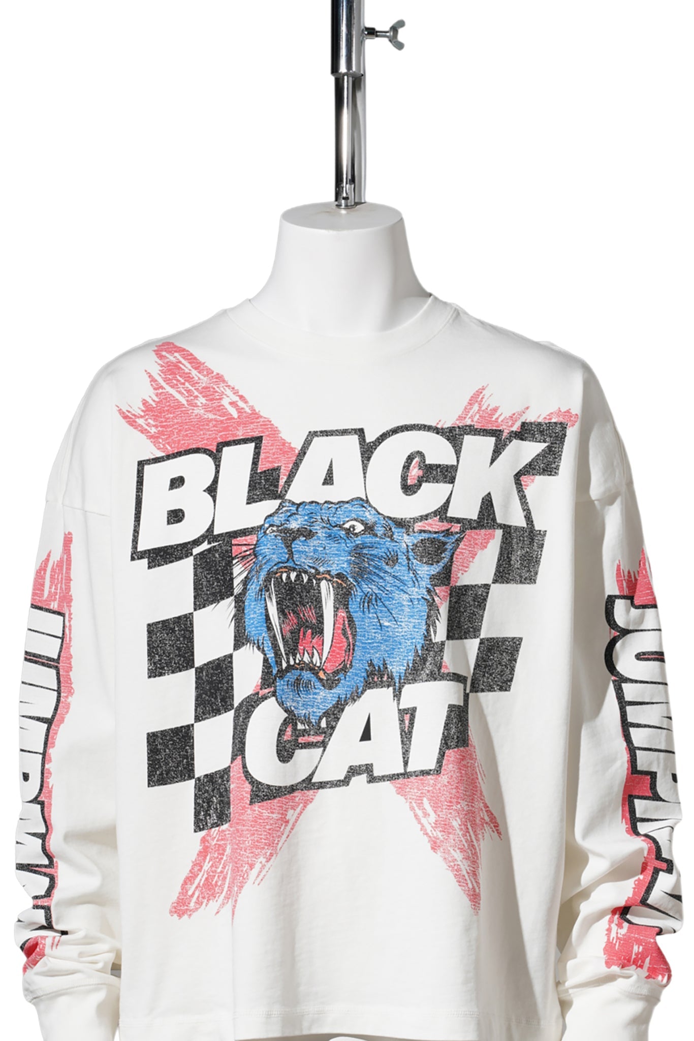 M J BLACK CAT LS TEE / 160:IVORY