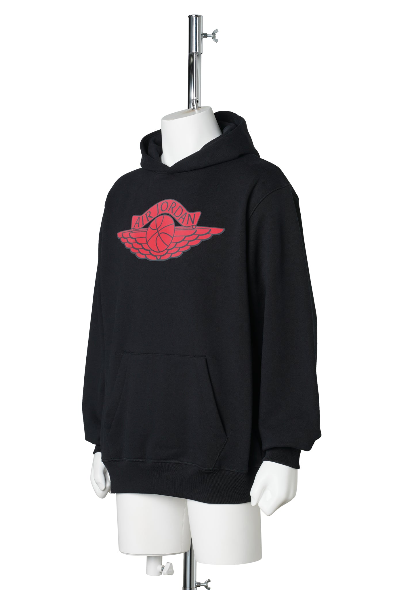 JORDAN SM FLEECE L/S HOODIE / 010:BLACK/WHITE/(UNIVERSITY RED)