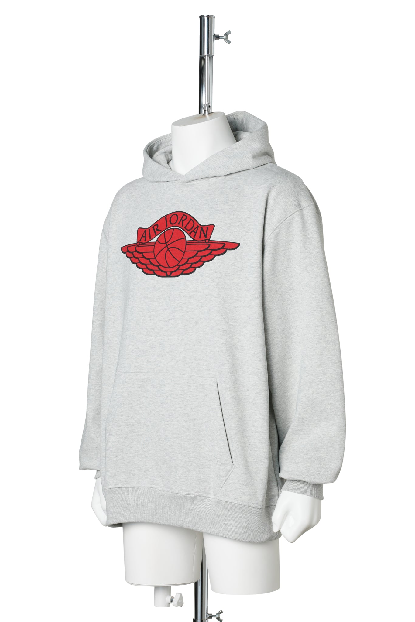 JORDAN SM FLEECE L/S HOODIE / 050:GREY HEATHER/BLACK/(UNIVERSITY RED)
