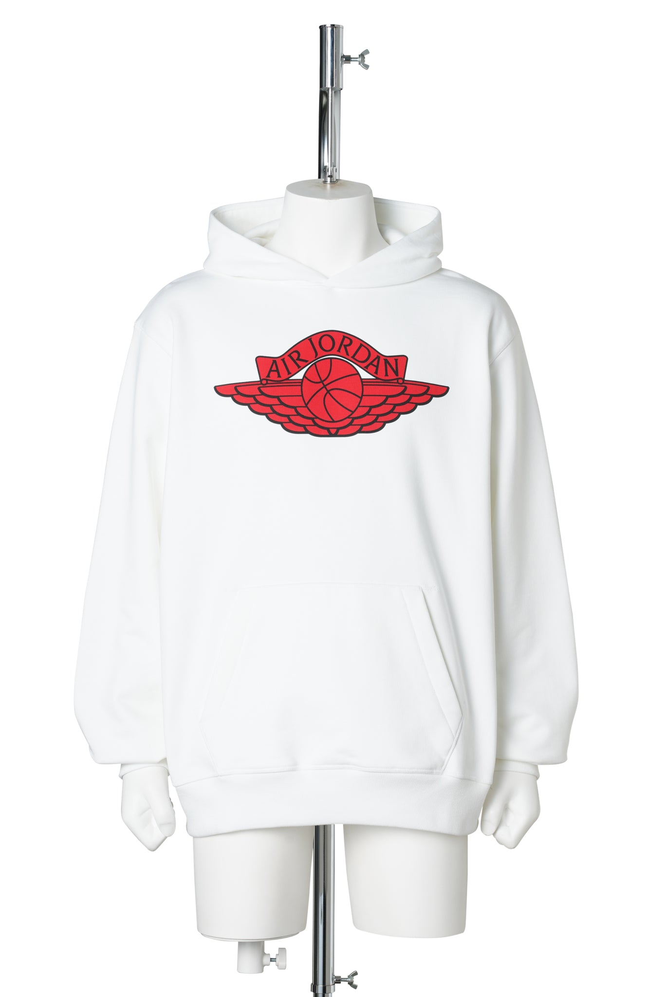 JORDAN SM FLEECE L/S HOODIE / 100:WHITE/BLACK/(UNIVERSITY RED)