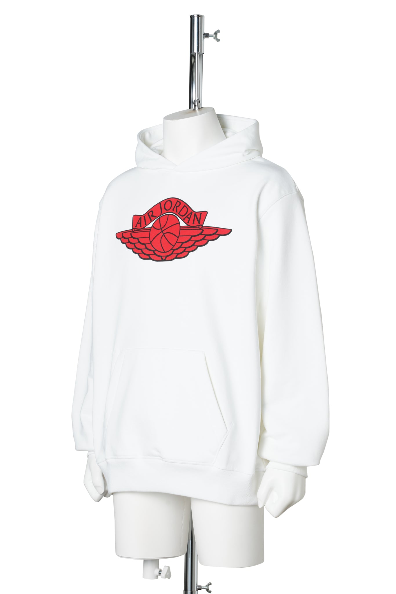 JORDAN SM FLEECE L/S HOODIE / 100:WHITE/BLACK/(UNIVERSITY RED)