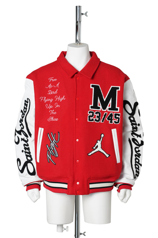 JORDAN SM VARSITY JACKET / 657:UNIVERSITY RED/WHITE/(BLACK)