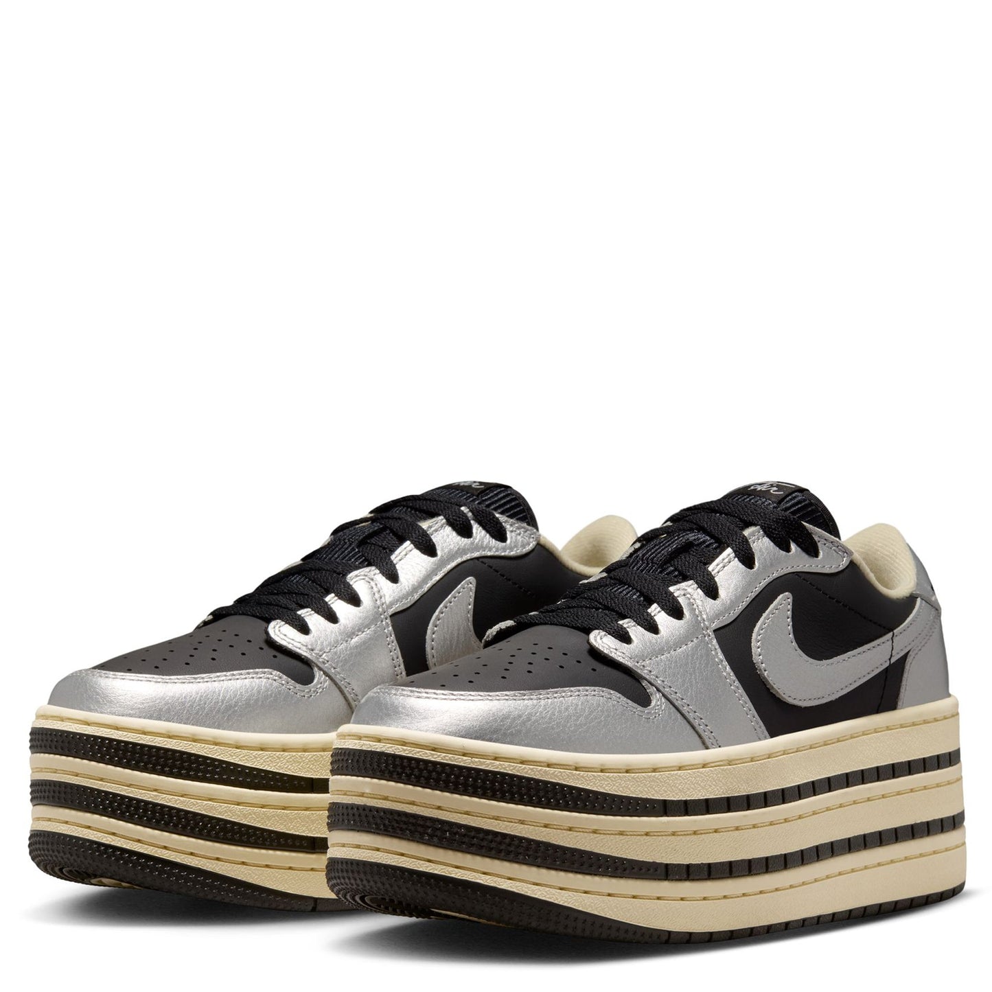 WMNS AIR JORDAN 1 TRIPLE STACK / 001:METALLIC SILVER/BLACK-MUSLIN