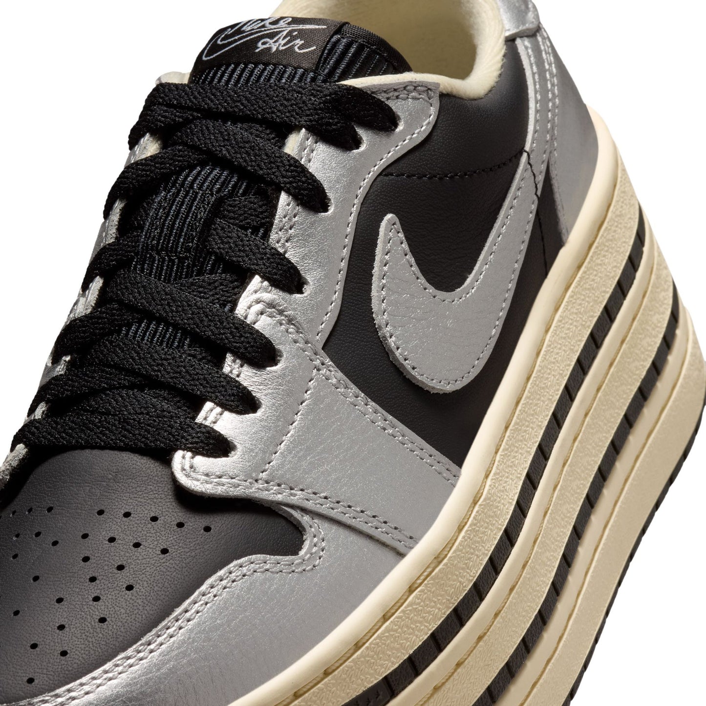 WMNS AIR JORDAN 1 TRIPLE STACK / 001:METALLIC SILVER/BLACK-MUSLIN