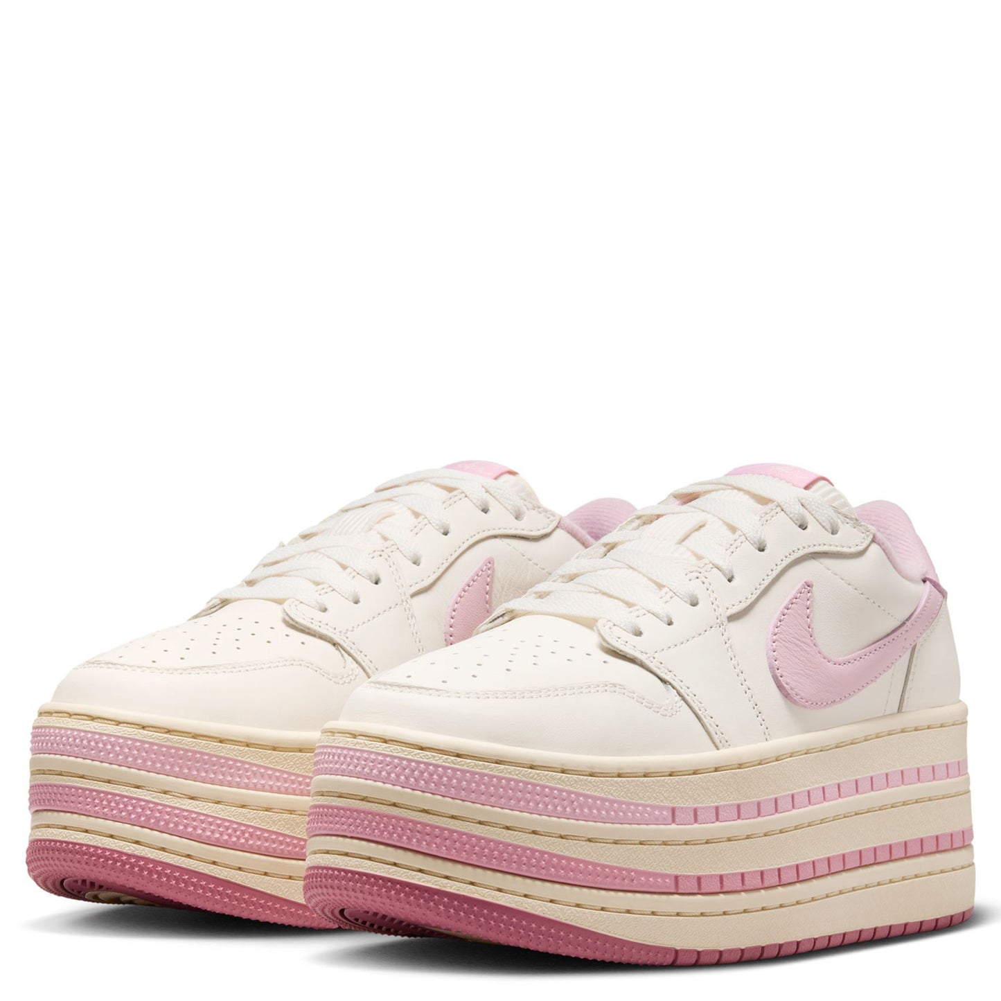 WMNS AIR JORDAN 1 TRIPLE STACK / 101:PALE IVORY/ICED CARMINE-MUSLIN