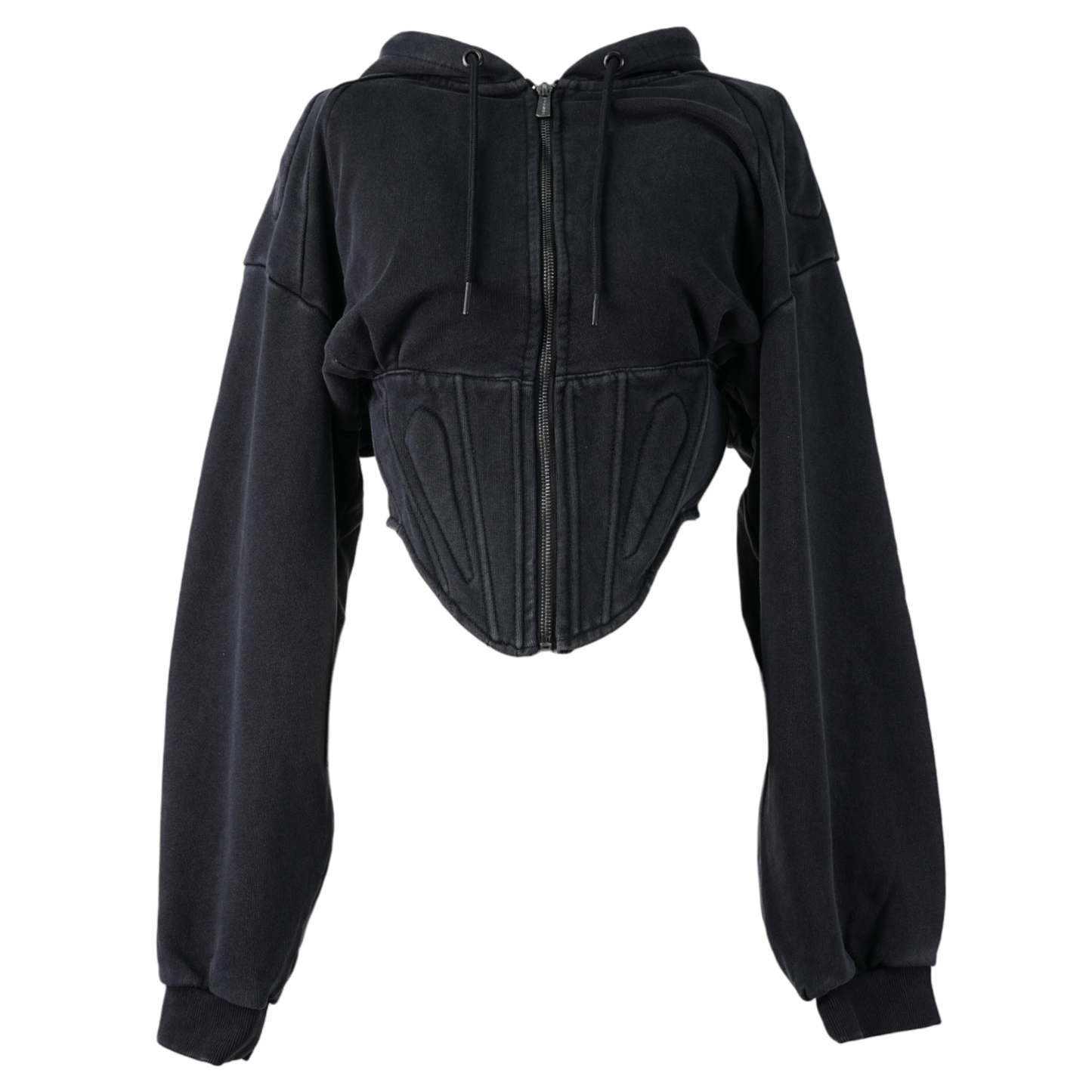 CORSET ZIP HOODIE / BLACK SWEAT