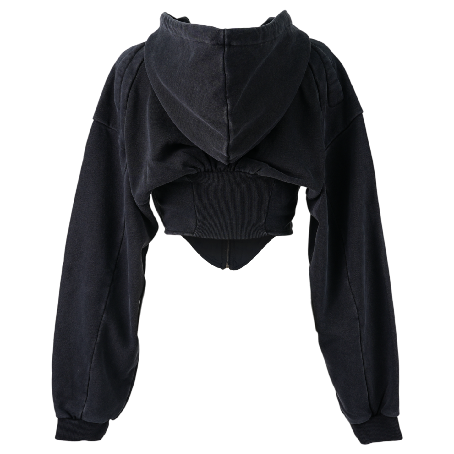 CORSET ZIP HOODIE / BLACK SWEAT