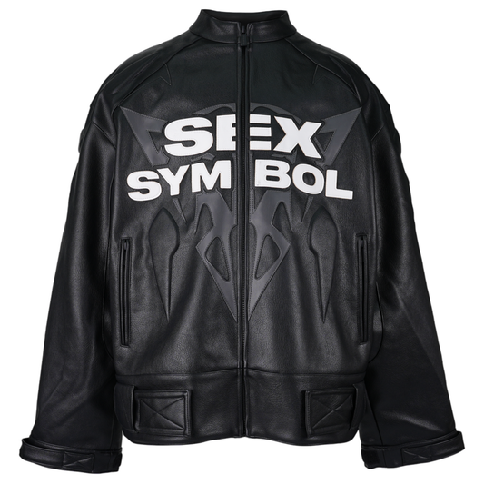 SEX SYMBOL MOTO JACKET / BLACK/WHITE