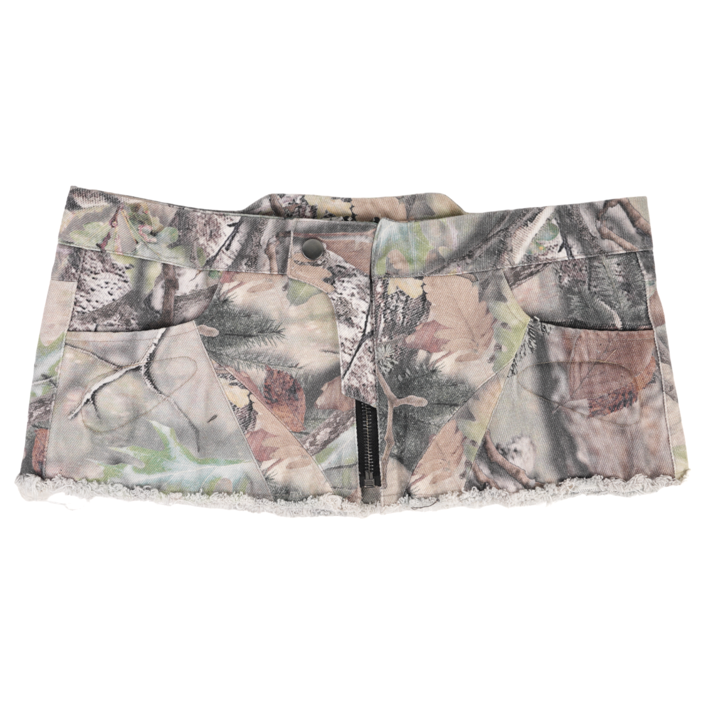 DENIM MINI SKIRT / CAMO