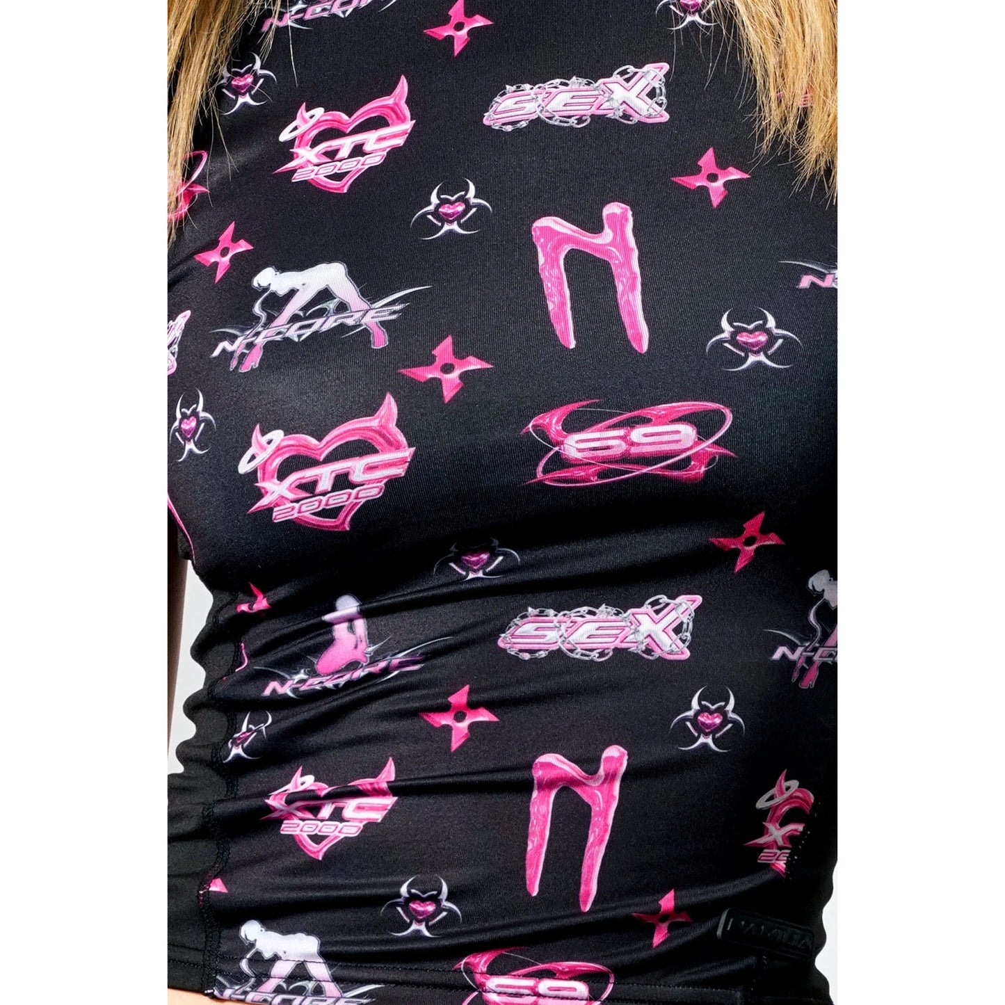 FAME RACING TEE / PINK MONOGRAM