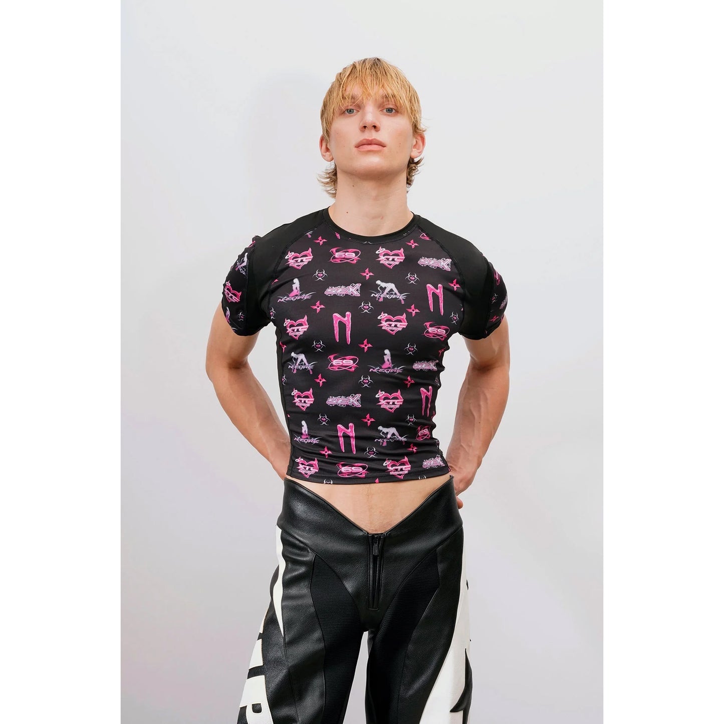 FAME RACING TEE / PINK MONOGRAM