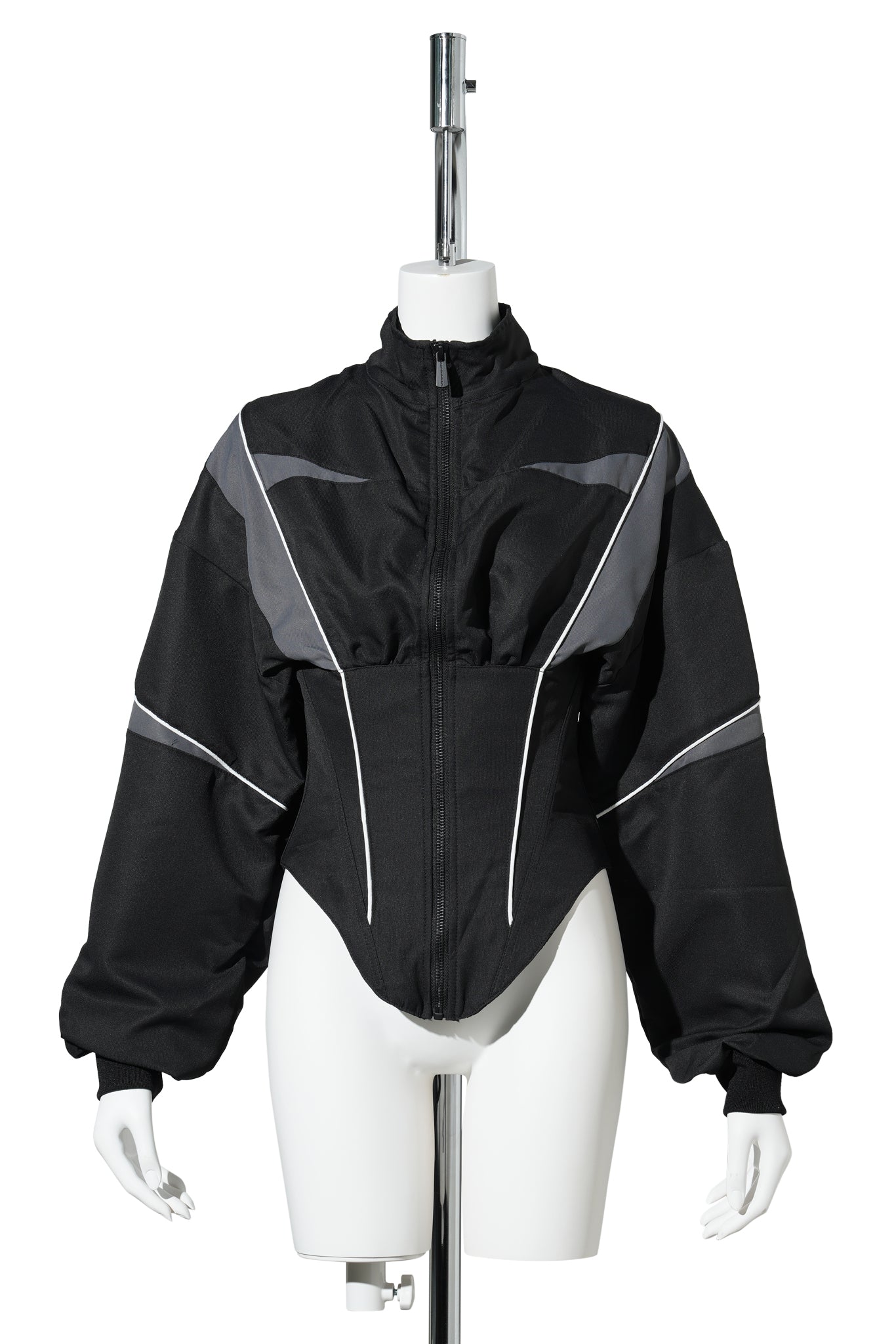 TRACKSUIT CORSET JACKET / BLACK/WHITE