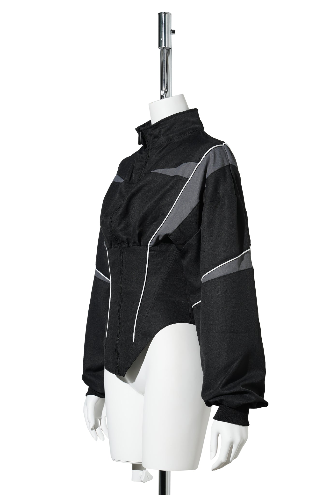 TRACKSUIT CORSET JACKET / BLACK/WHITE