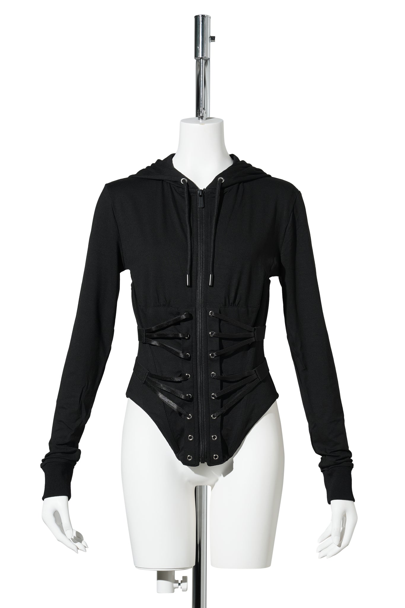 GOTH PLEASE ZIP HOODIE / BLACK