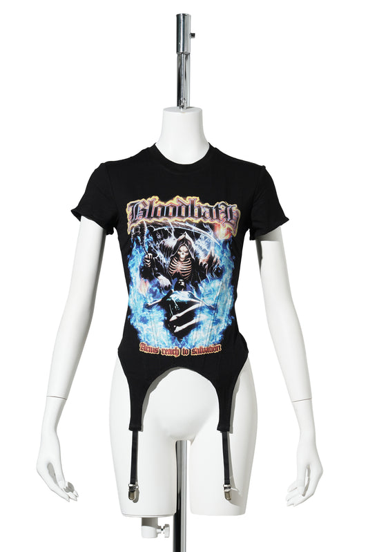 BONJOUR CORSET MINI T-SHIRT / RED PRINT