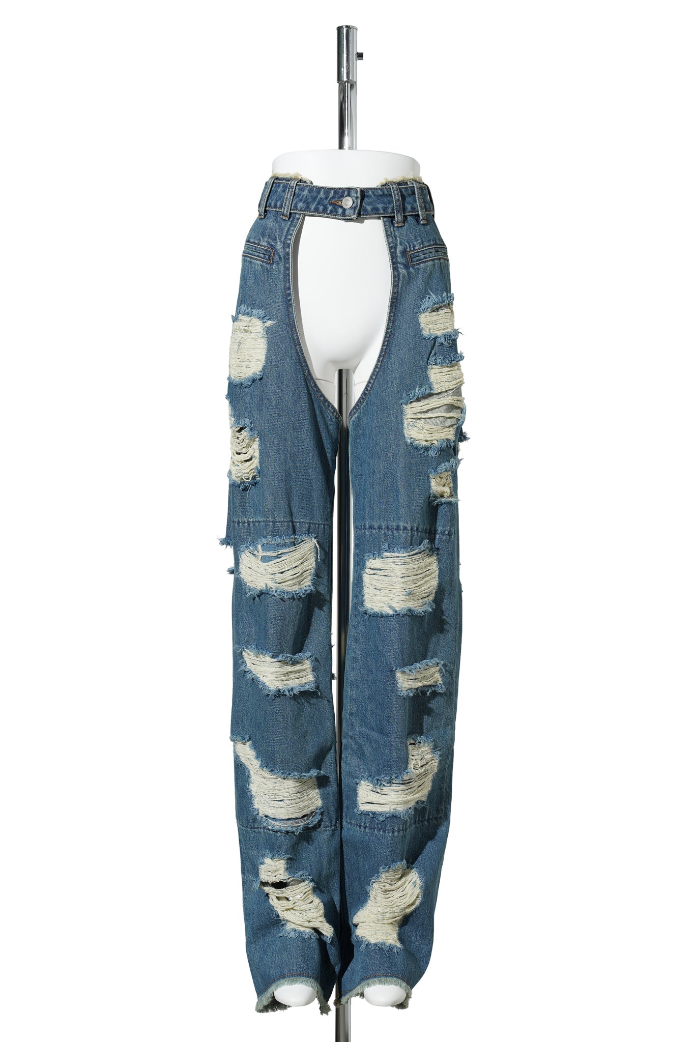 DENIM SHREDDED CHAPS / BLUE