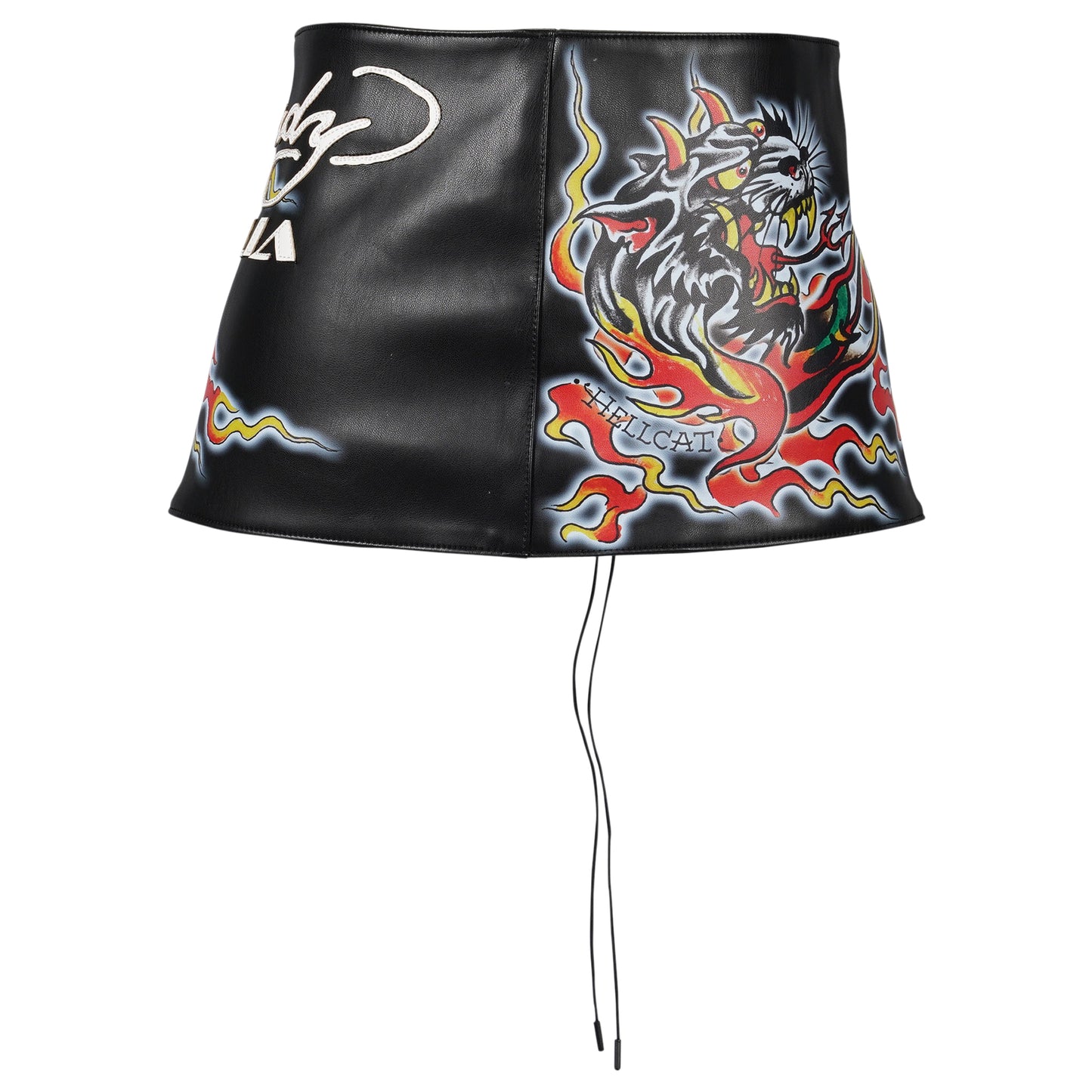 HELLCAT LACE UP MINI SKIRT / BLACK