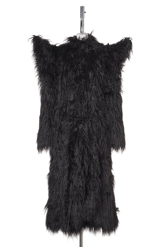DOOMSDAY FAUX FUR COAT / BLACK