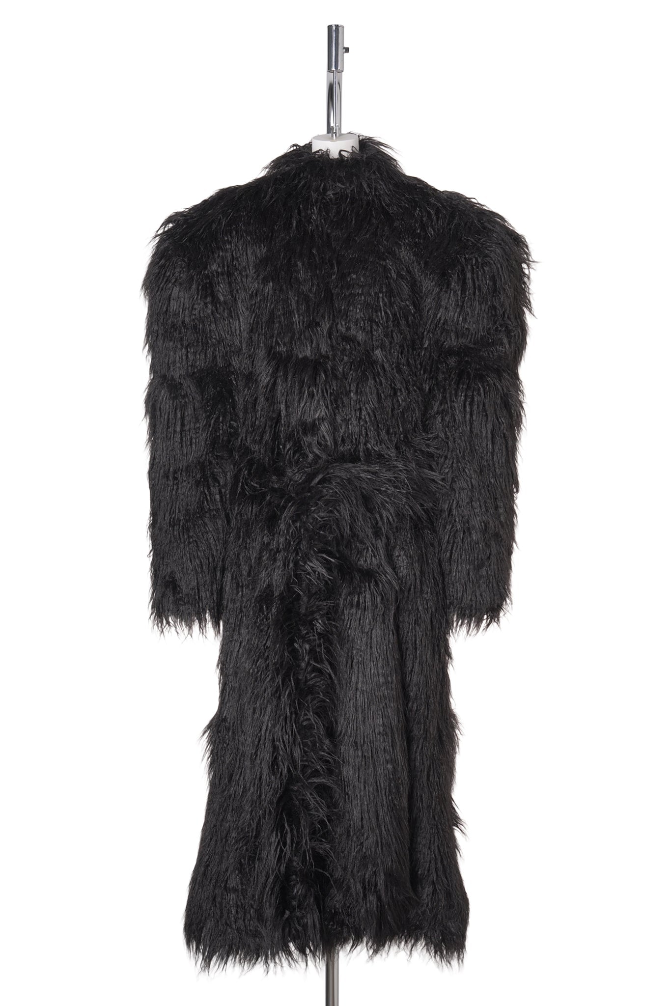 MIDNIGHT FAUX FUR COAT / BLACK