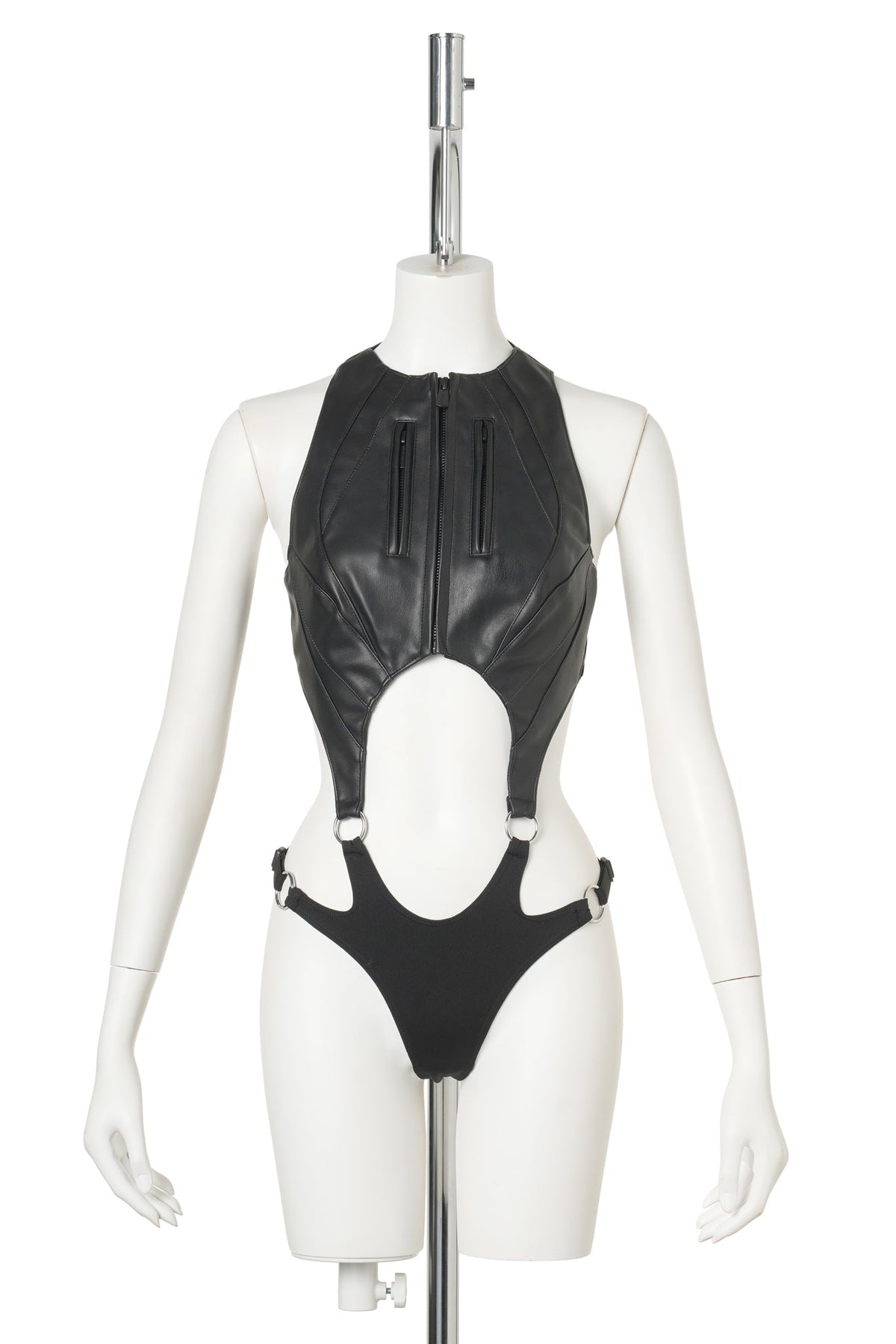 CUT OUT BODY - FLAT PANTY / BLACK